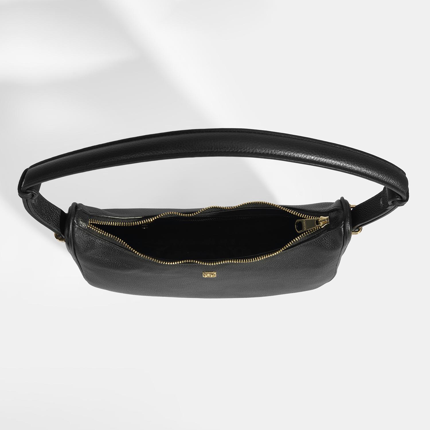 Kadın Siyah Deri Omuz Çantası