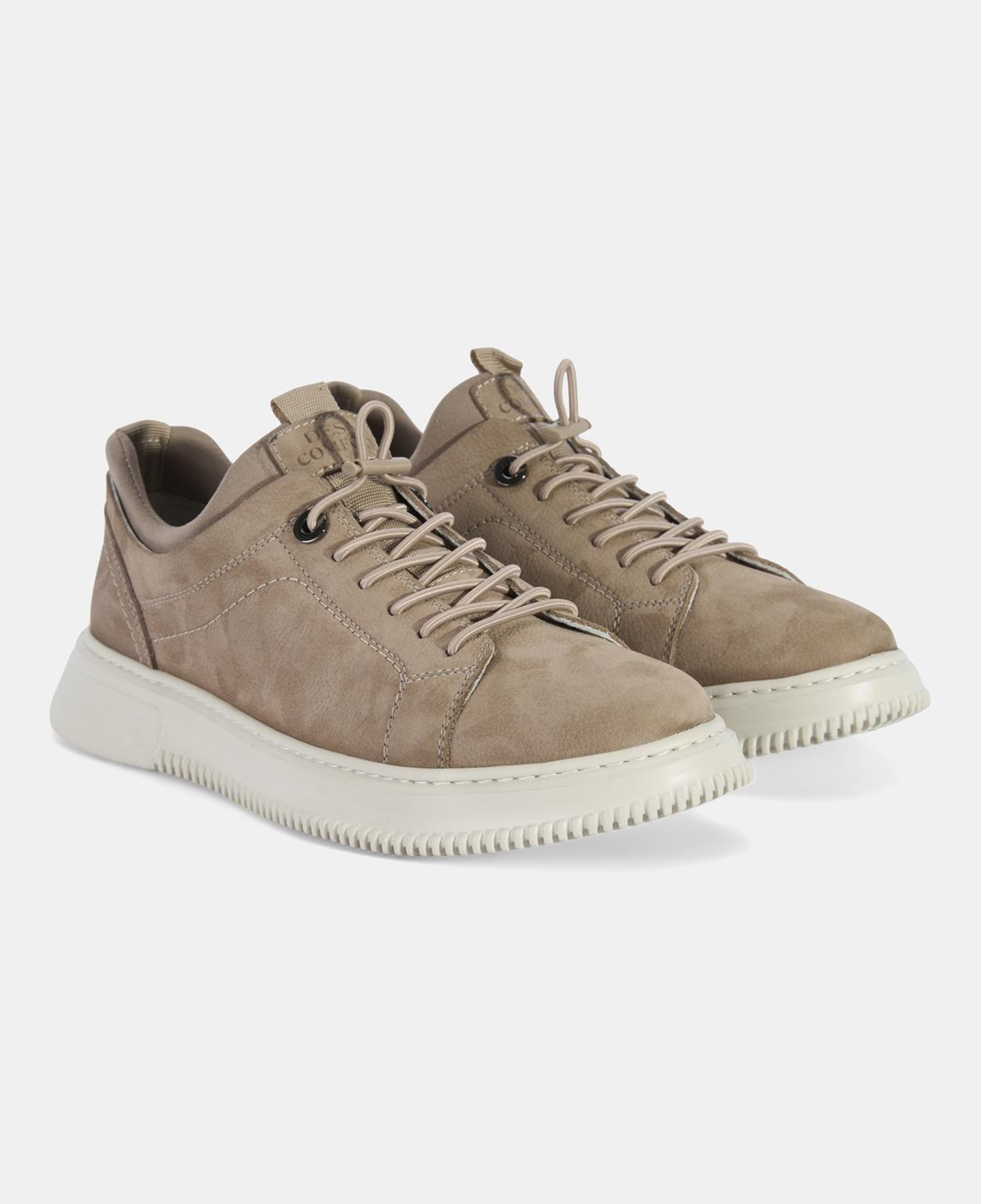 Erkek Vizon DesaComfort Lastik Bağcıklı Deri Sneaker