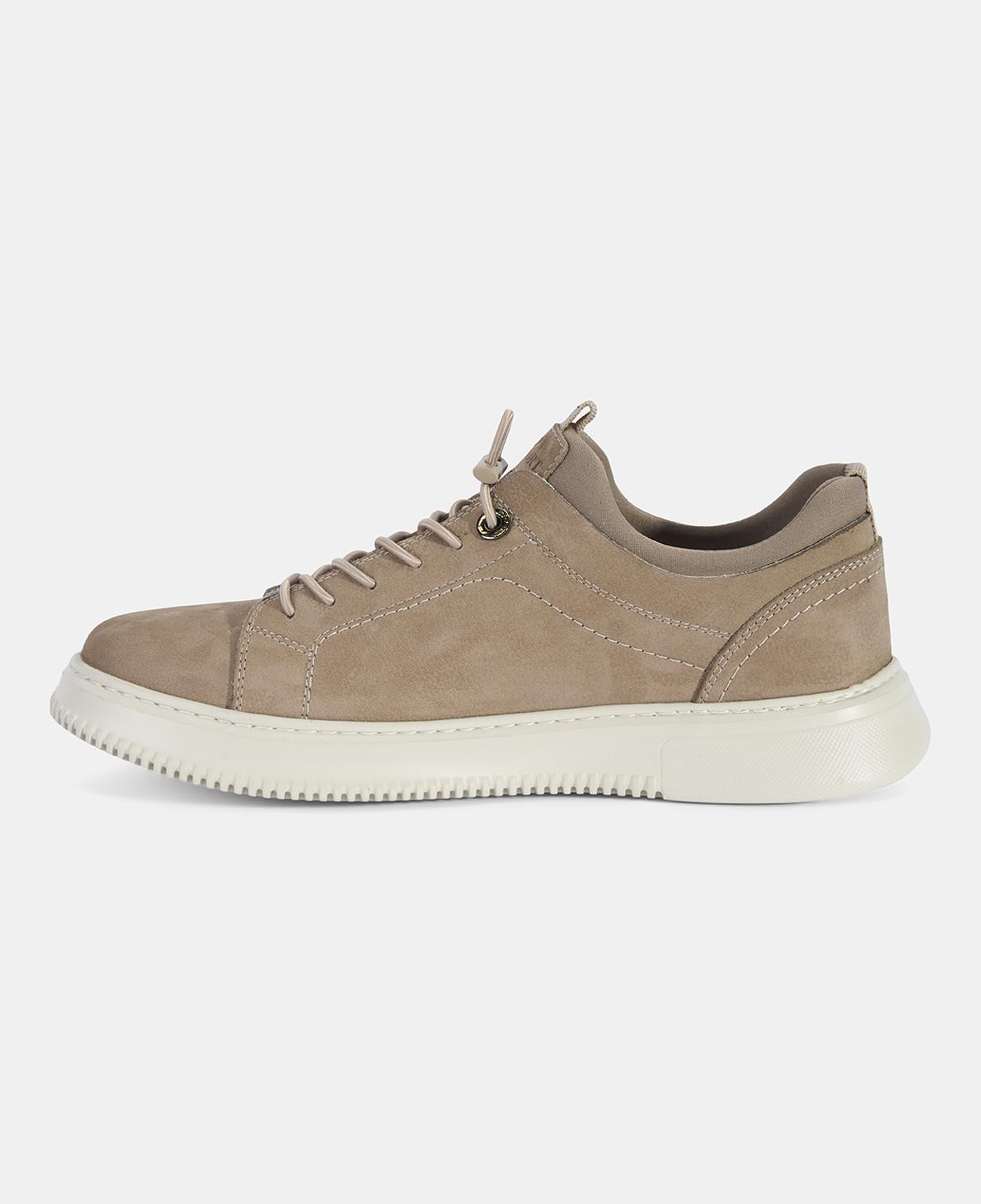Erkek Vizon DesaComfort Lastik Bağcıklı Deri Sneaker