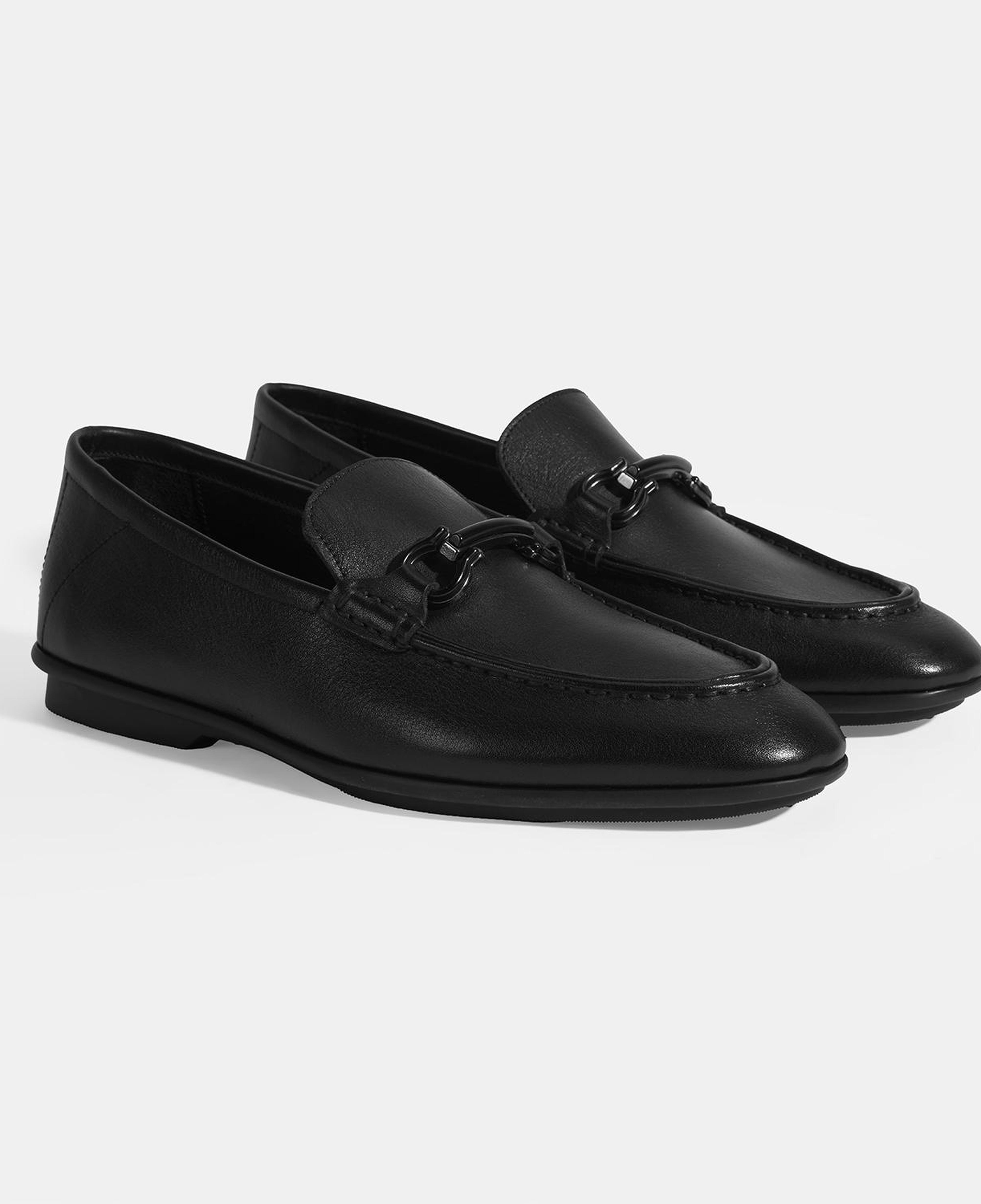 Erkek Siyah Slip-On Deri Loafer