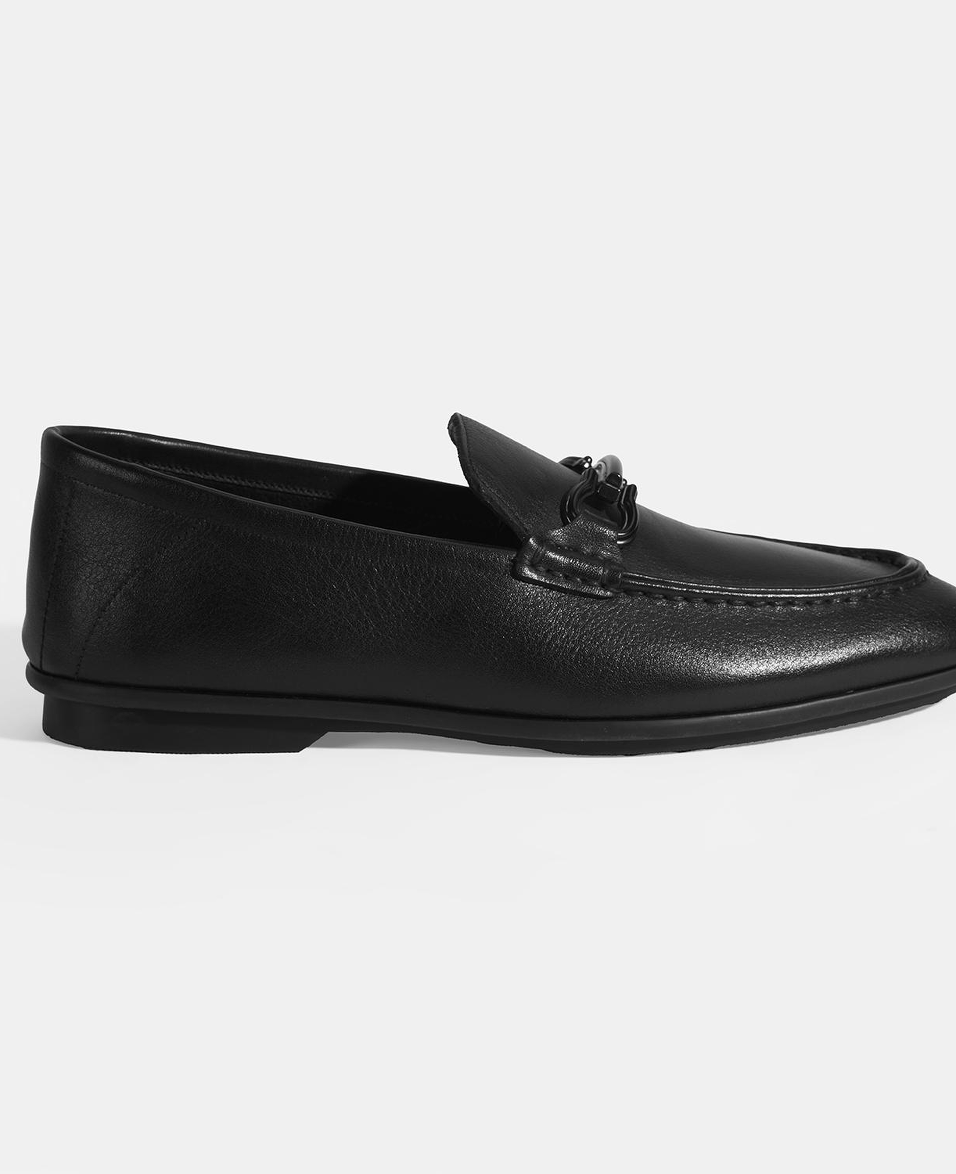 Erkek Siyah Slip-On Deri Loafer