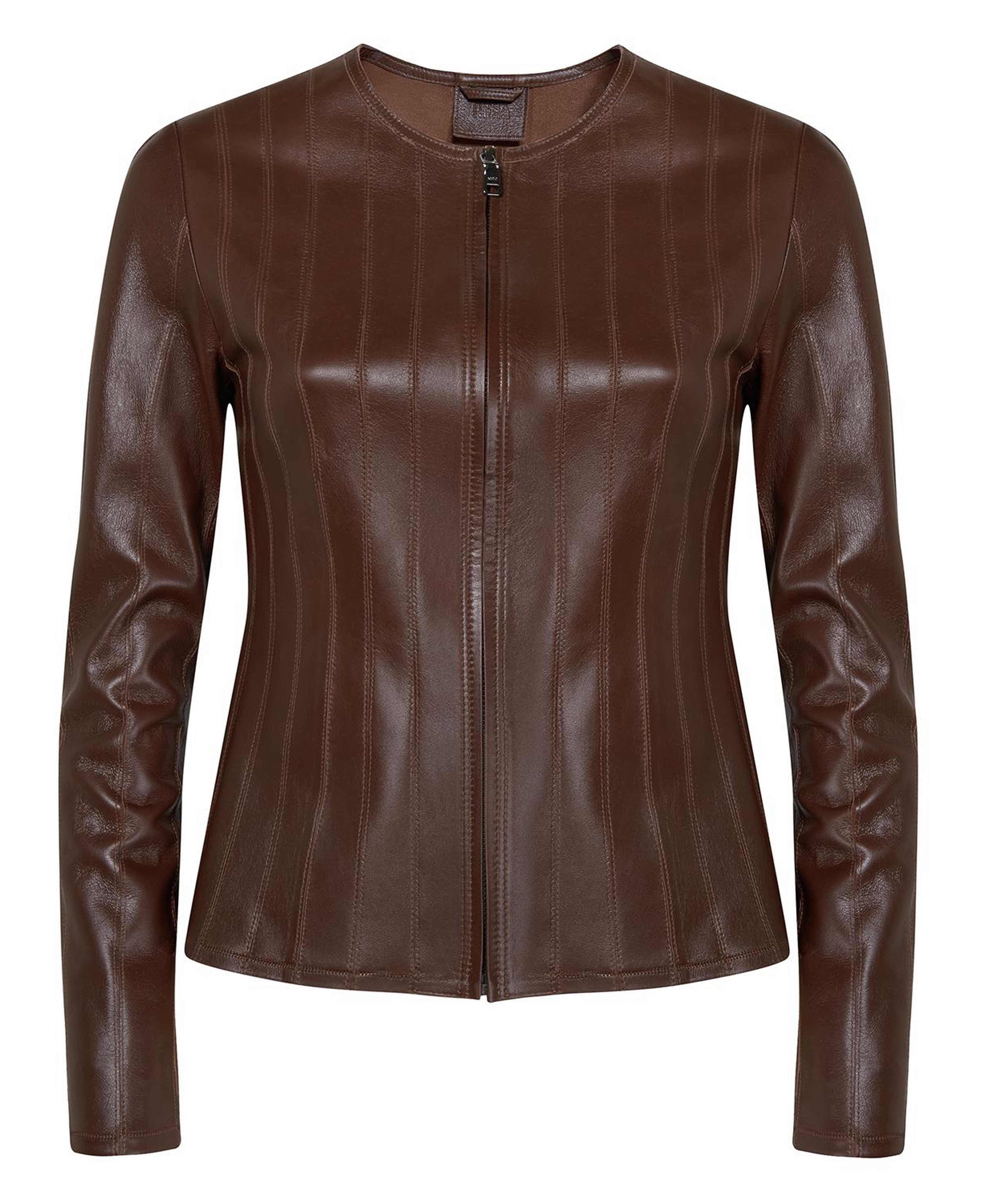 Deundria Kadın Fit Panelli Deri Ceket