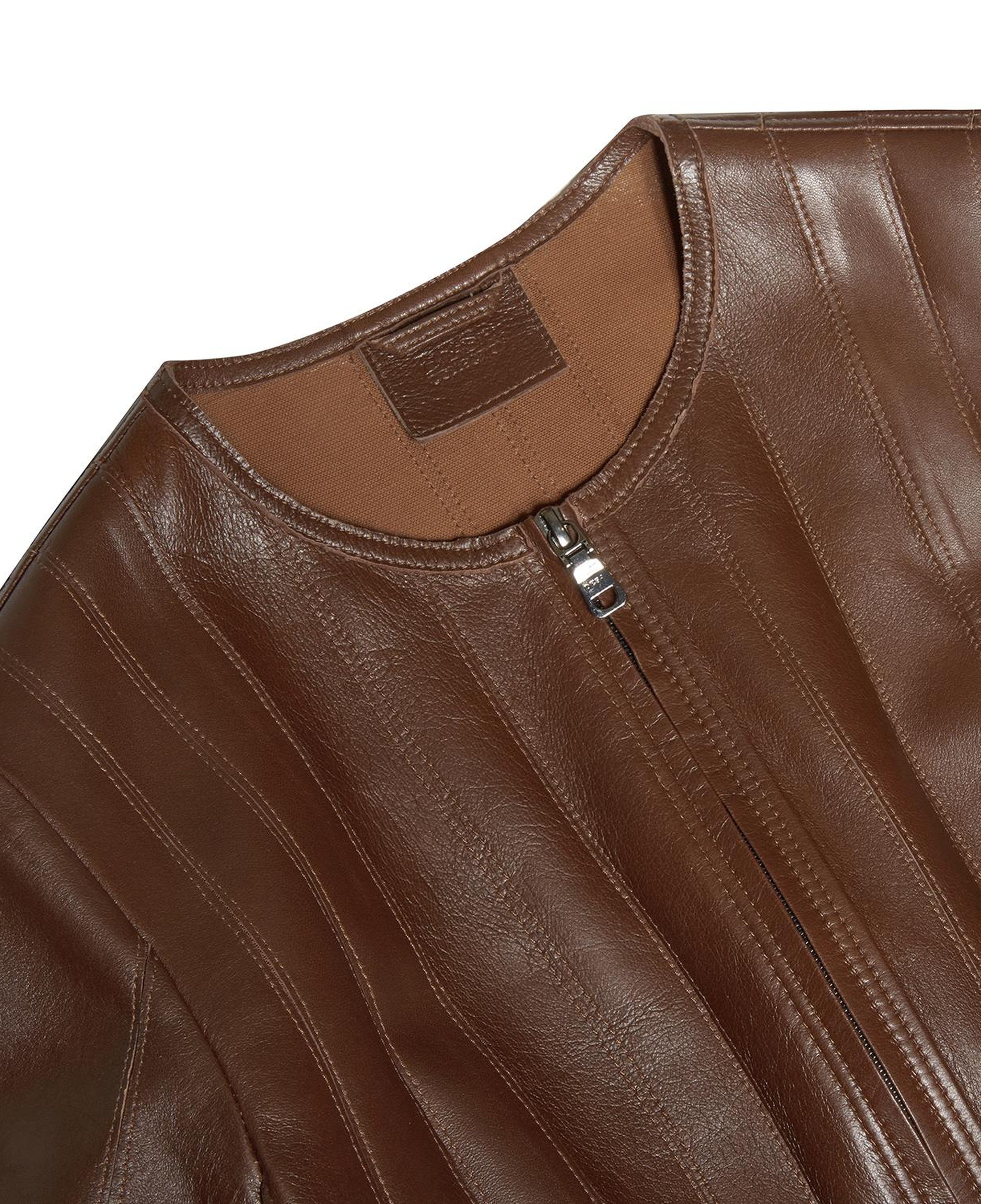 Deundria Kadın Fit Panelli Deri Ceket