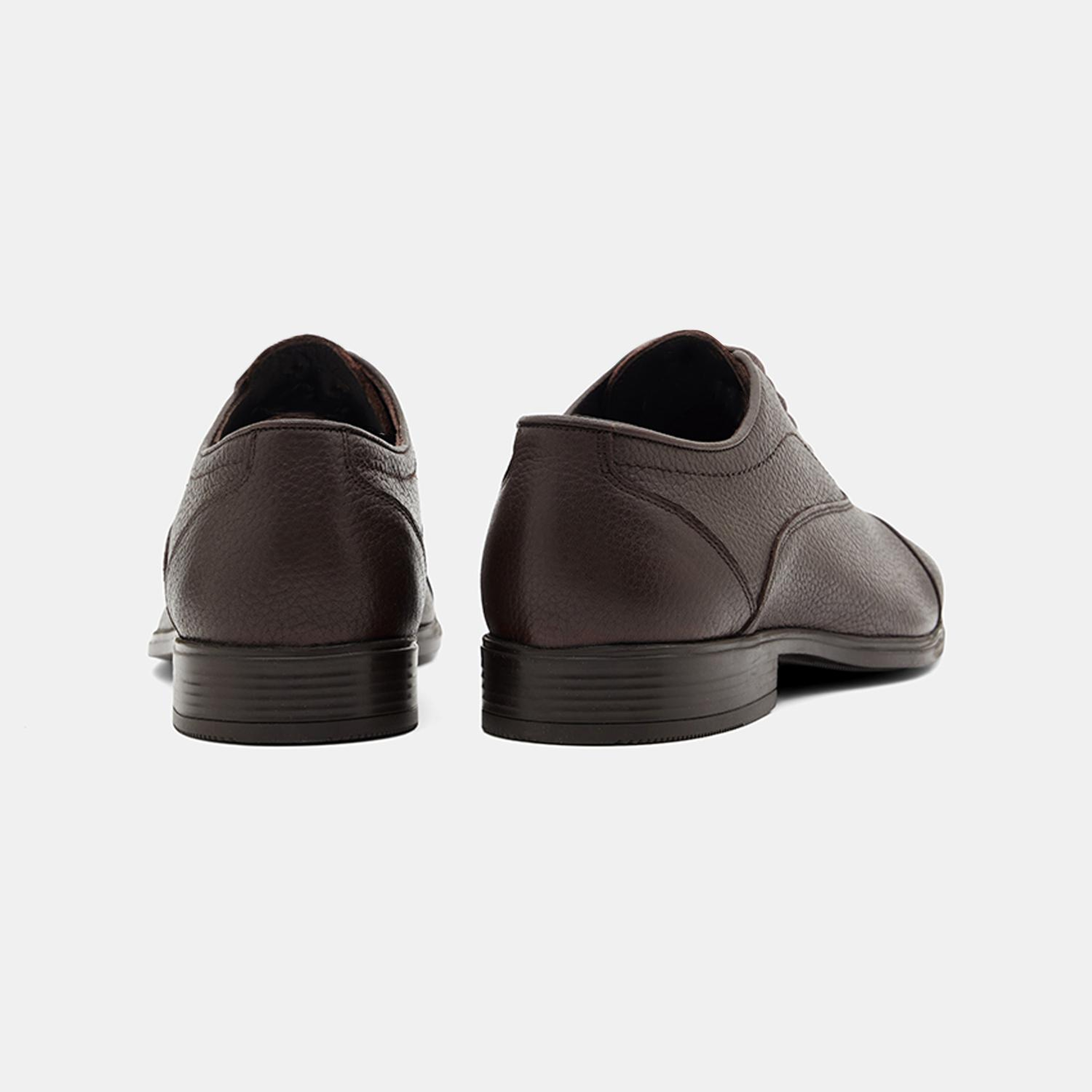 Erkek Kahve Bağcıklı Klasik Deri Ayakkabı