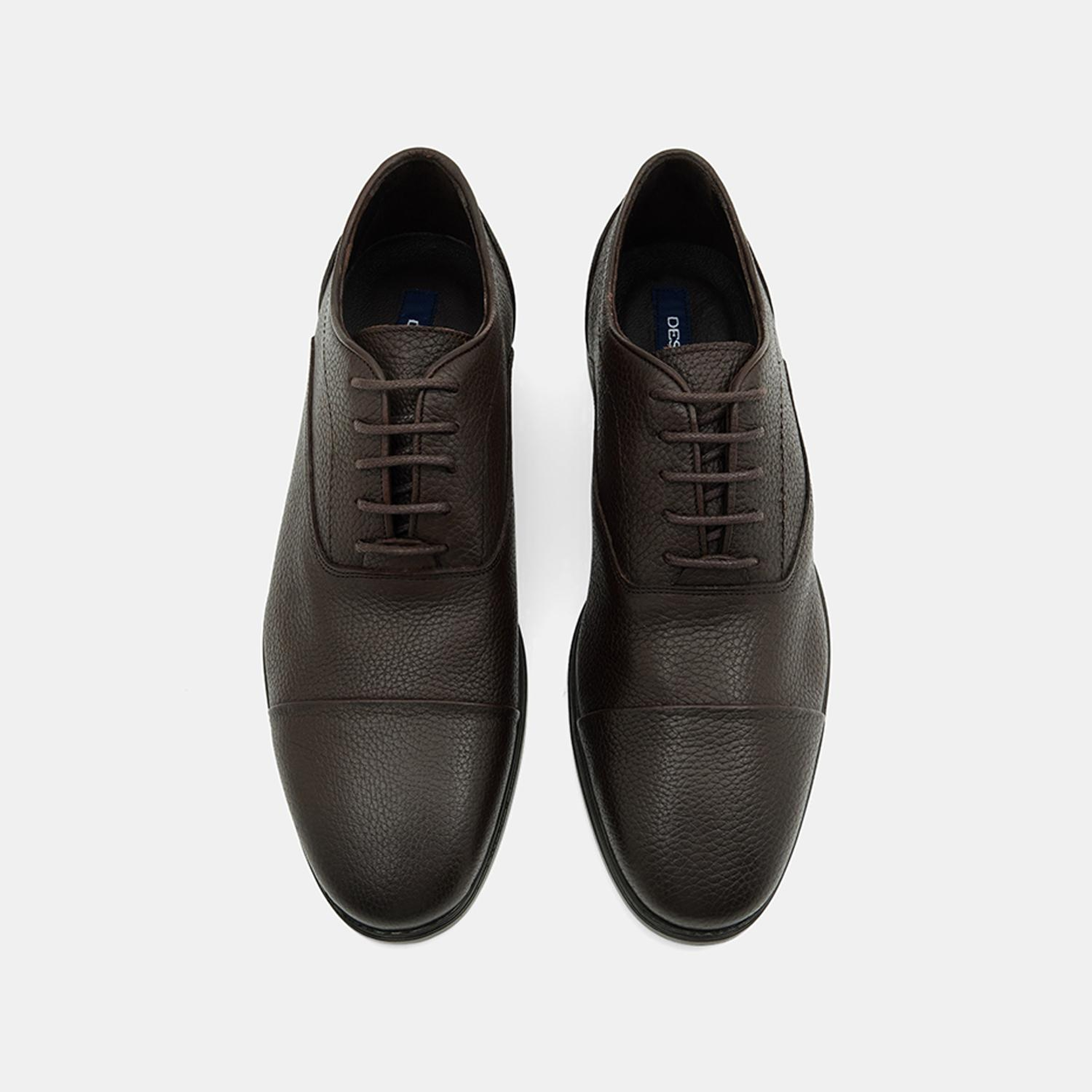 Erkek Kahve Bağcıklı Klasik Deri Ayakkabı