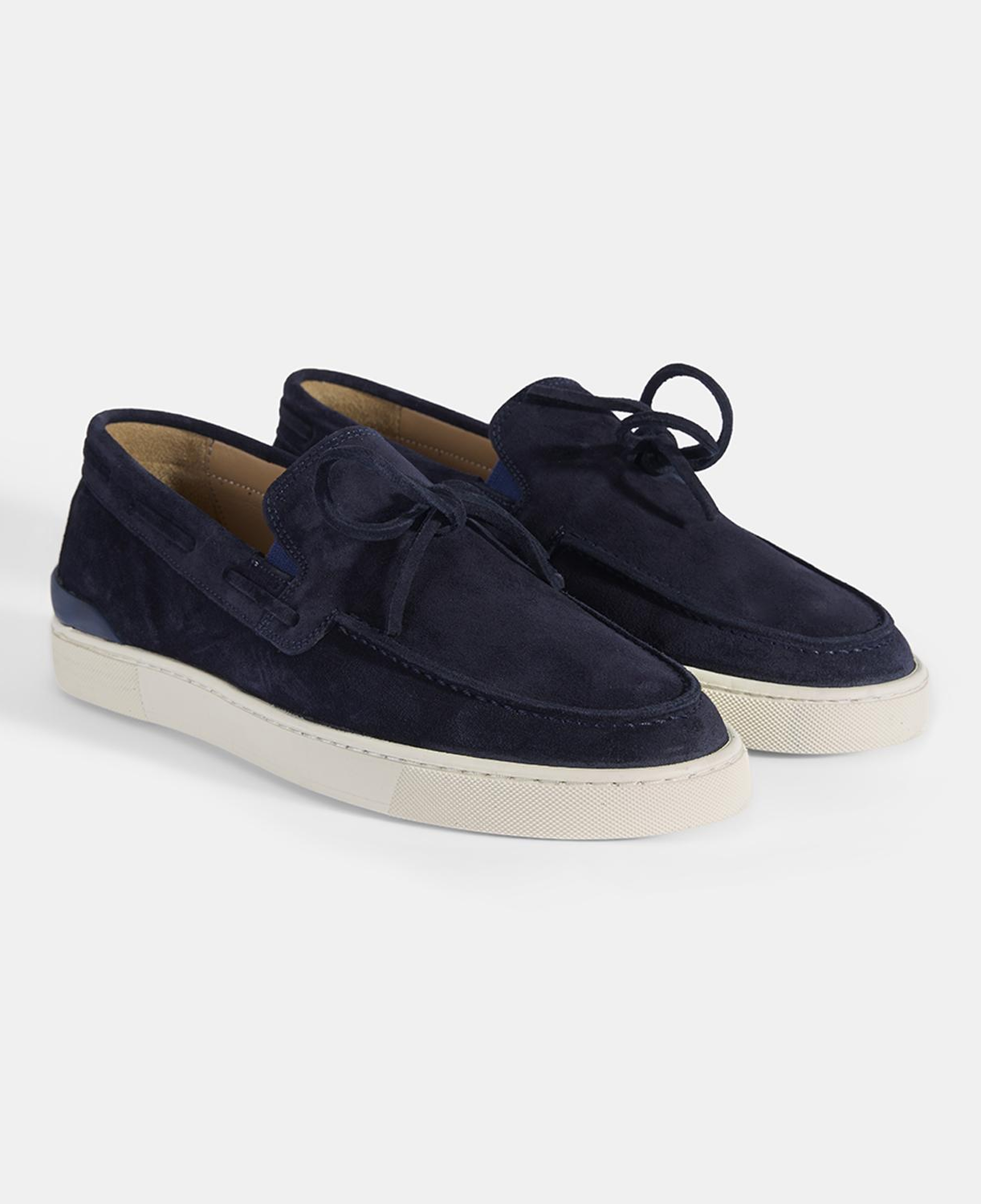 Erkek Lacivert Bağcık Detaylı Süet Deri Loafer