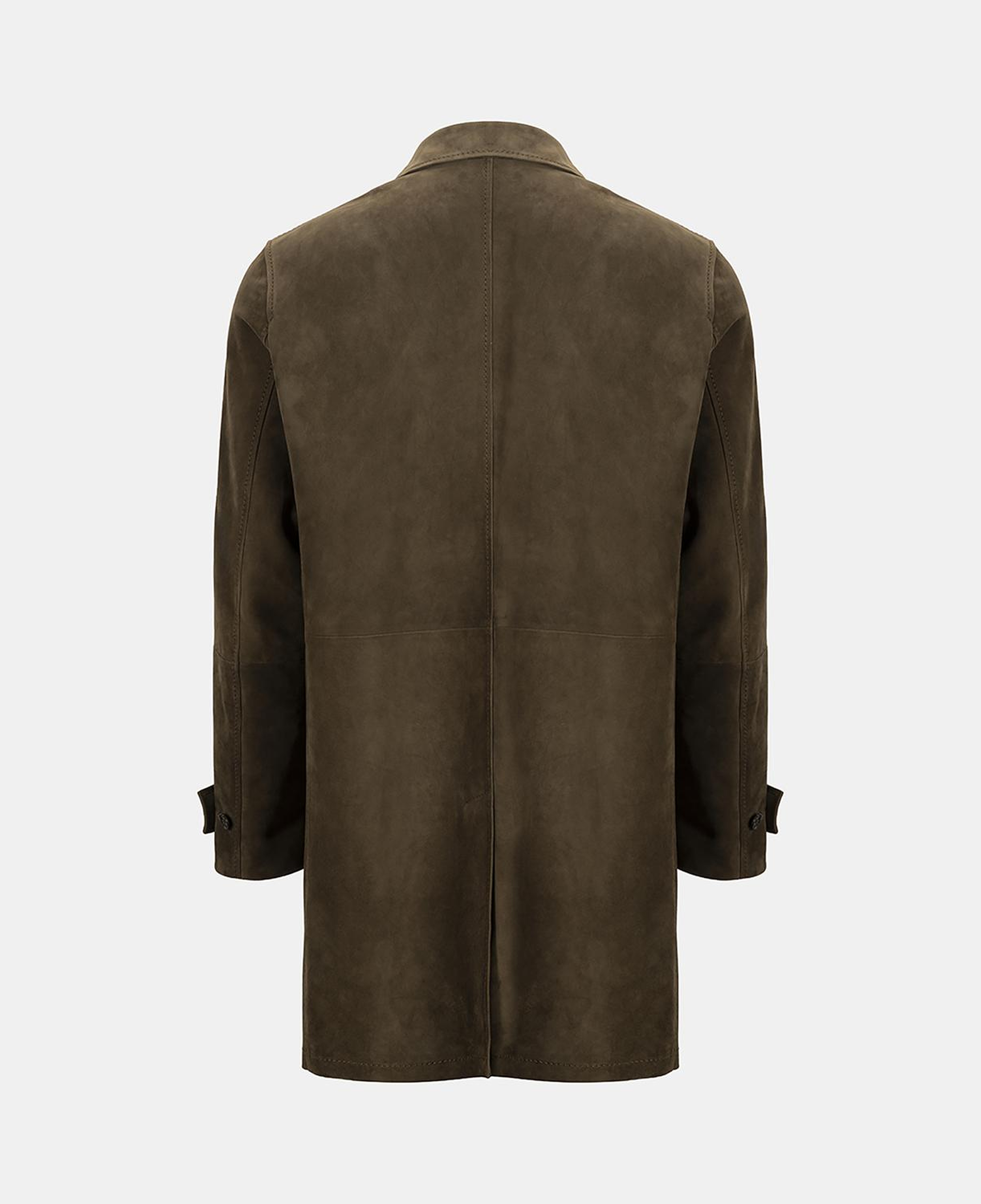 Erkek Haki Gömlek Yakalı Düğmeli Süet Deri Ceket