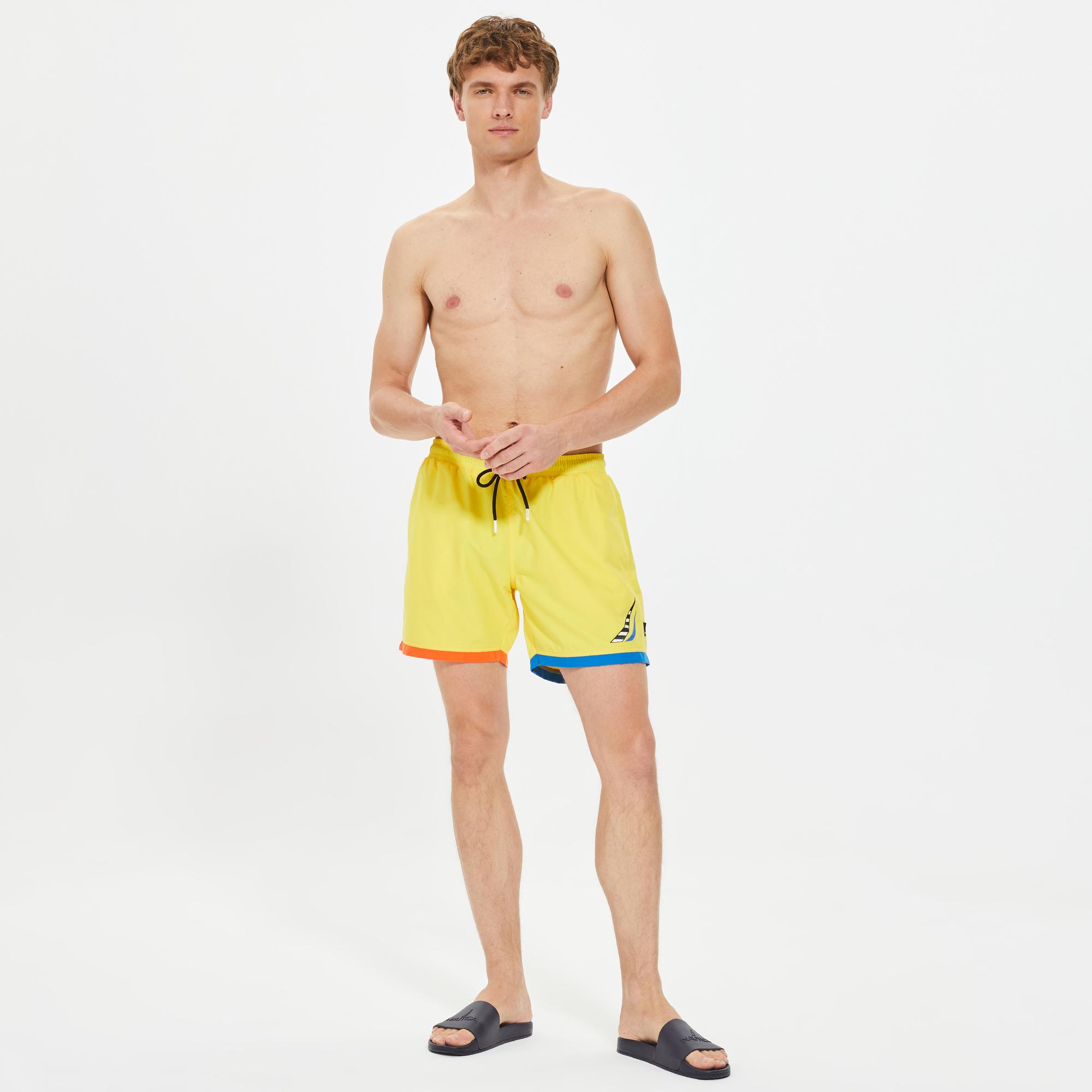 Nautica Erkek Sarı Standart Fit Deniz Şortu