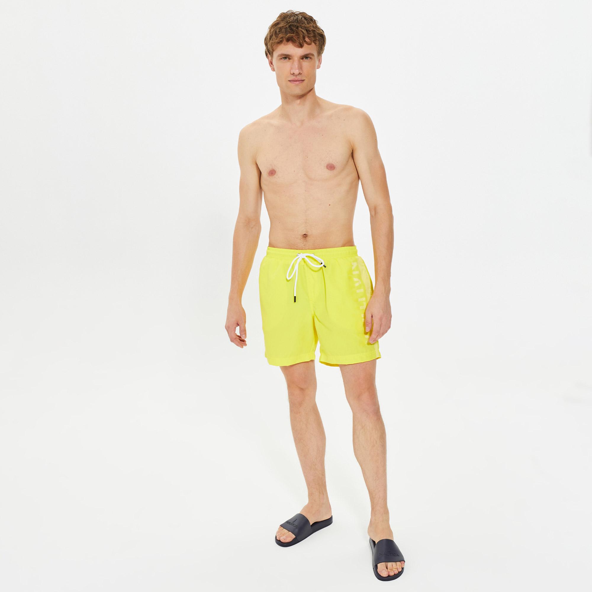 Nautica Erkek Sarı Standart Fit Deniz Şortu