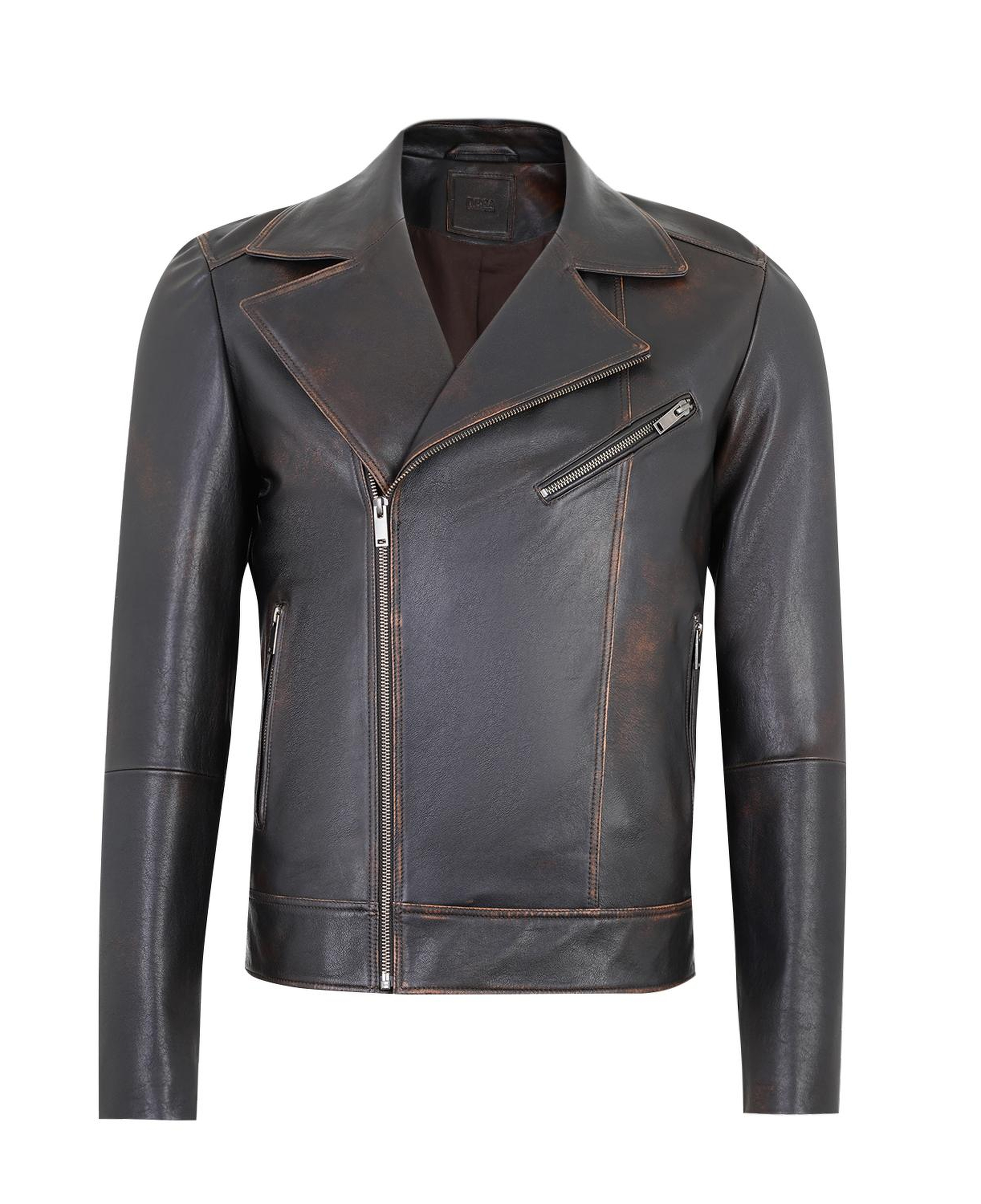 Santo Siyah Erkek Vintage Deri Ceket