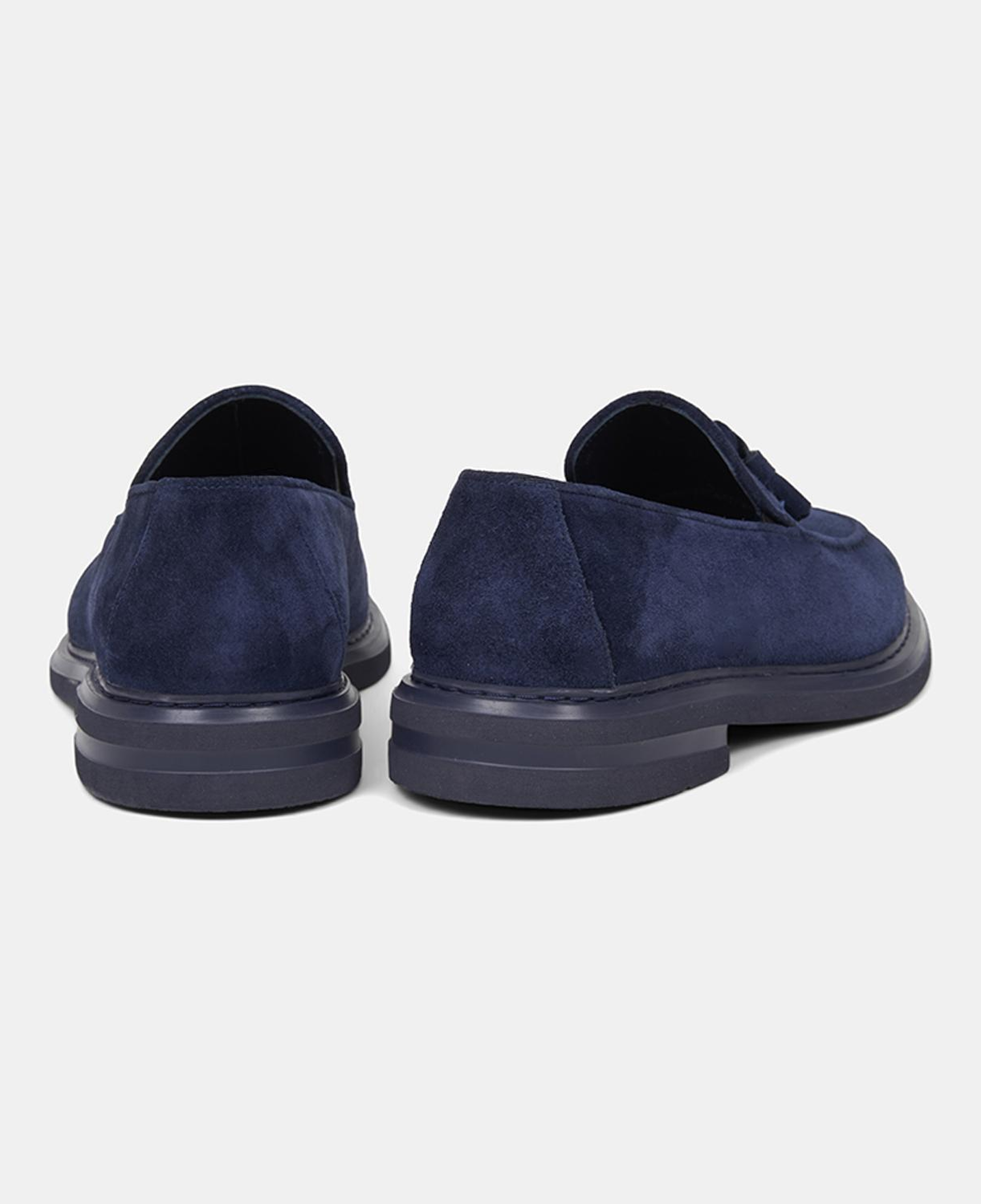 Erkek Lacivert Püskül Detaylı Klasik Süet Deri Loafer