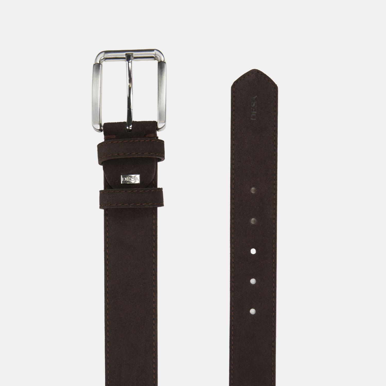 Erkek Acı Kahve Süet Deri Spor Kemer