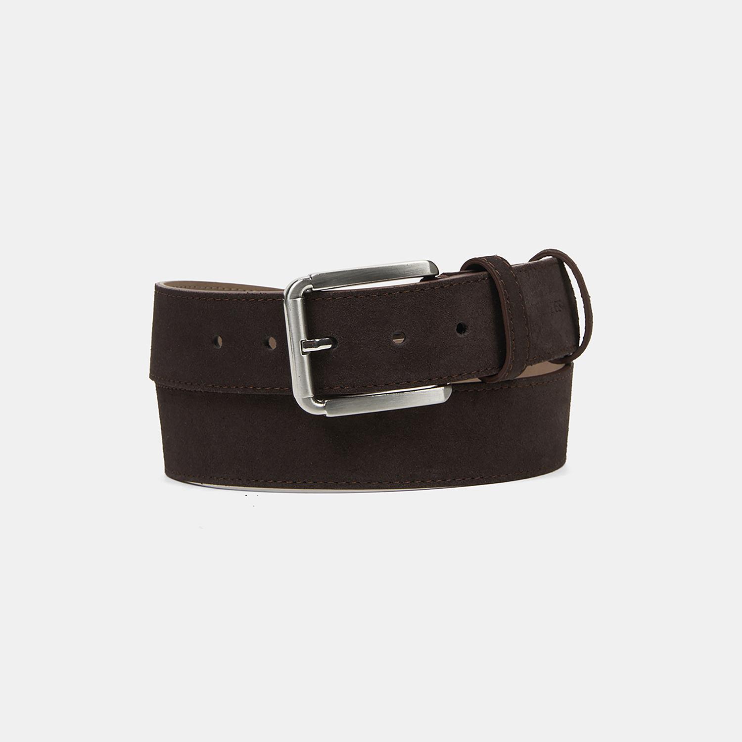 Erkek Acı Kahve Süet Deri Spor Kemer