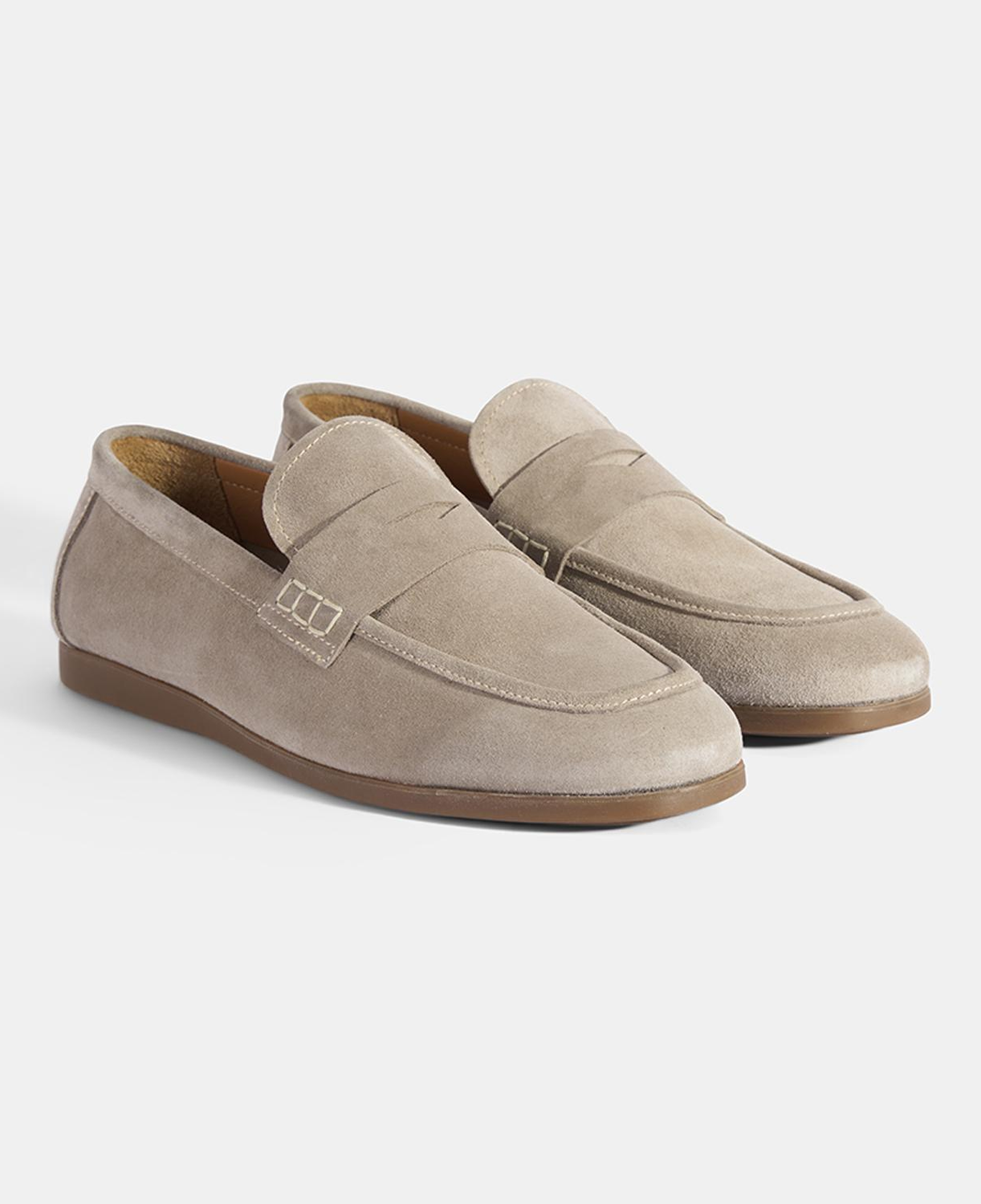 Erkek Bej Klasik Süet Deri Loafer