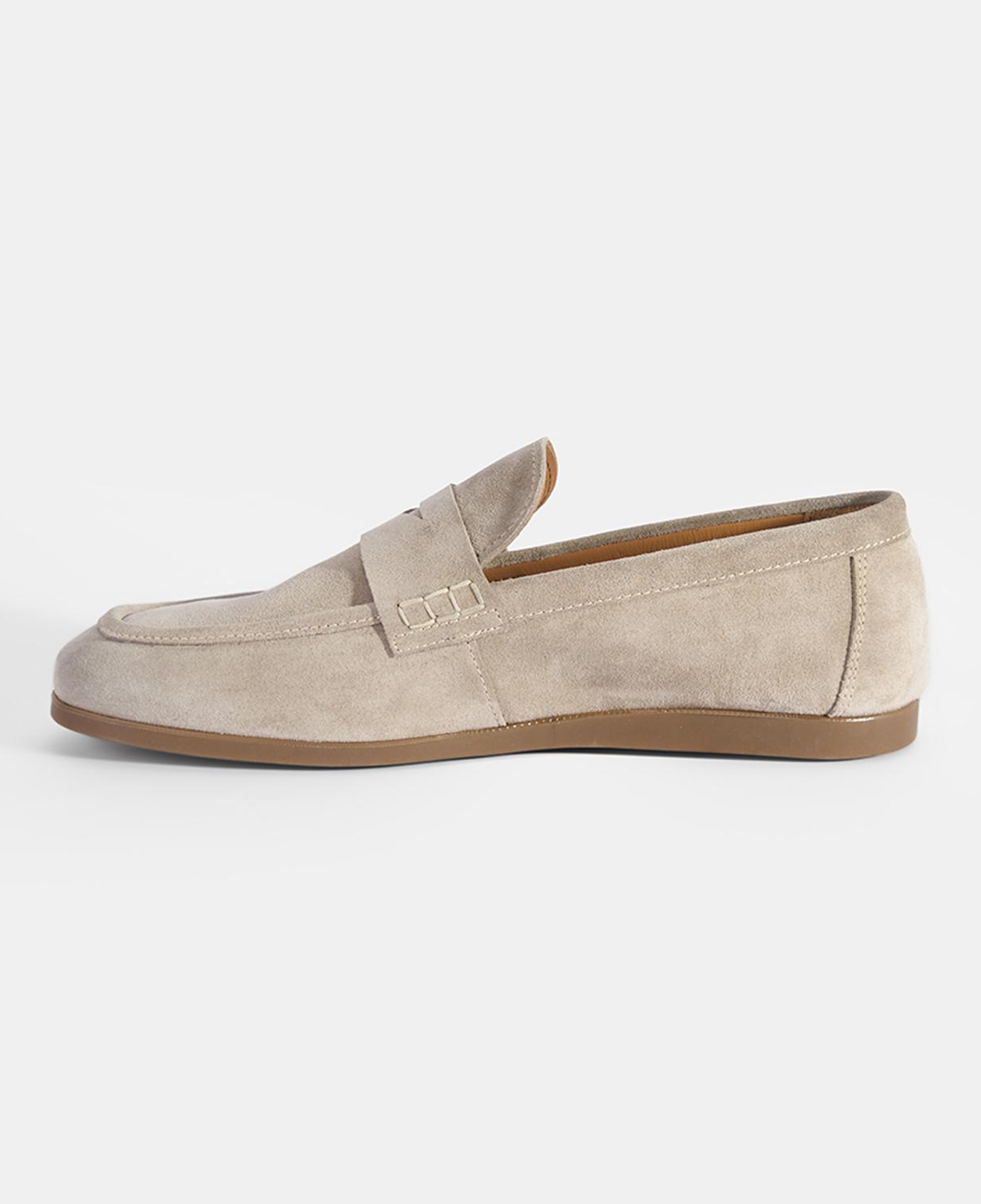 Erkek Bej Klasik Süet Deri Loafer