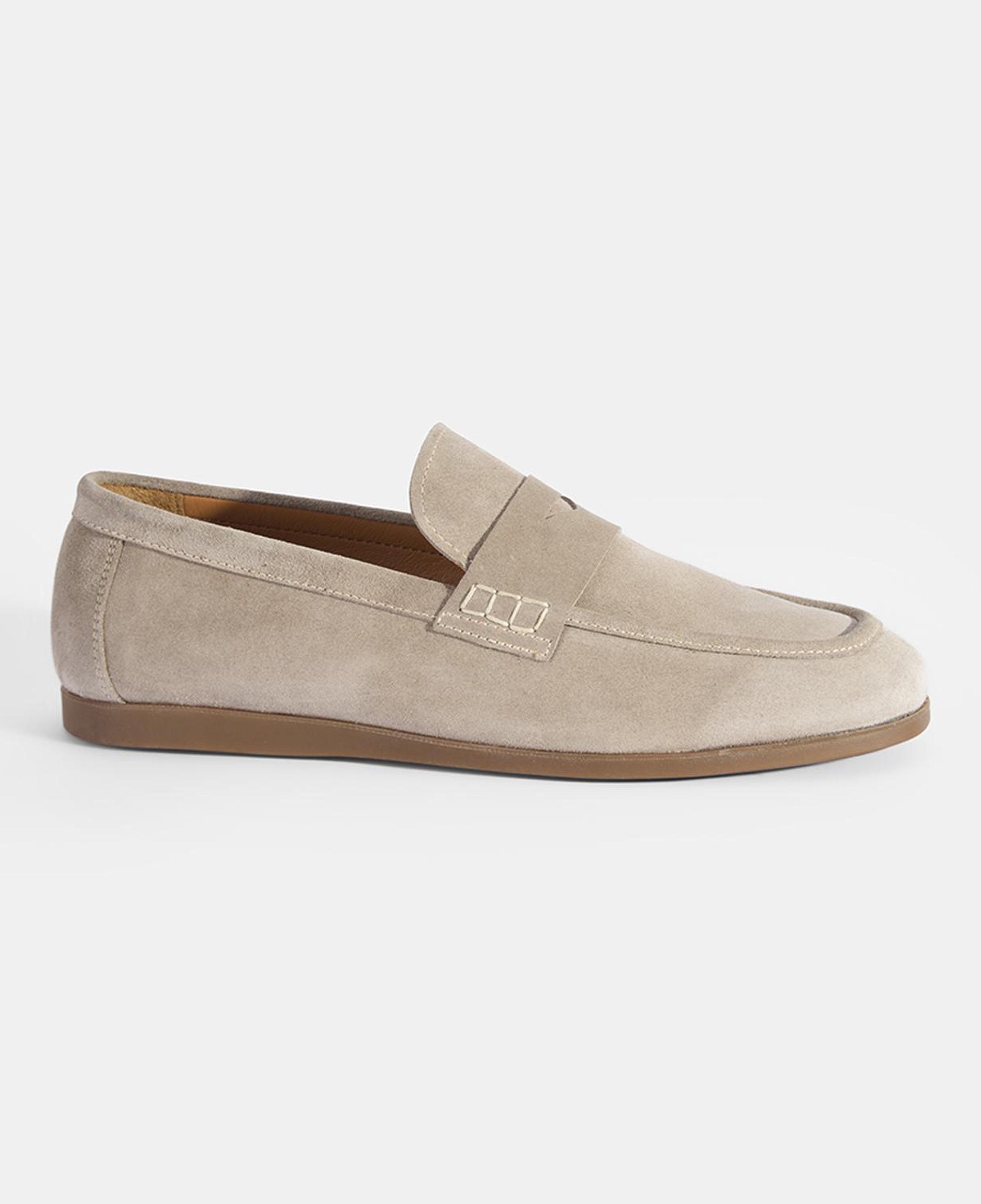 Erkek Bej Klasik Süet Deri Loafer