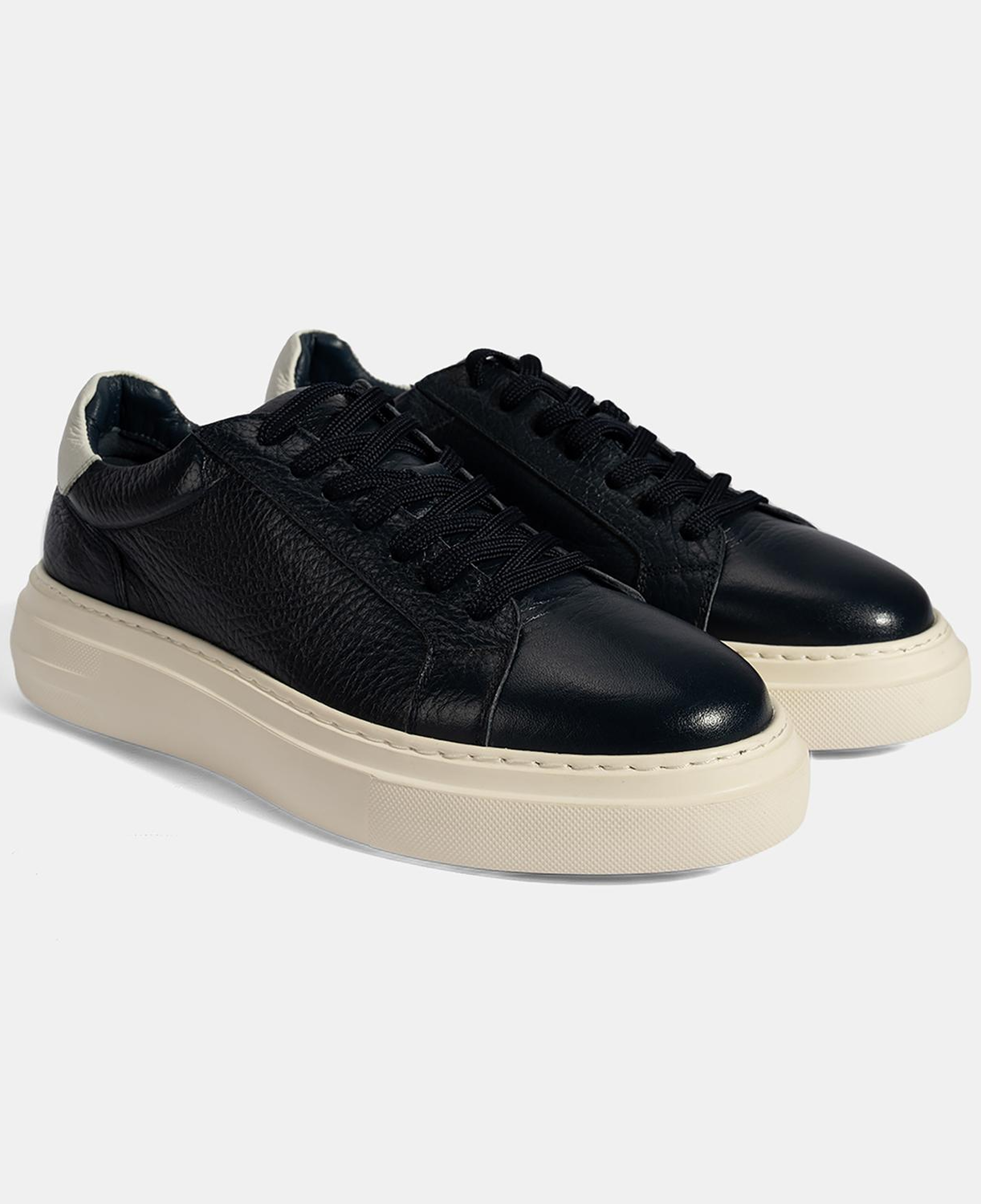 Erkek Lacivert Bağcıklı Deri Günlük Ayakkabı