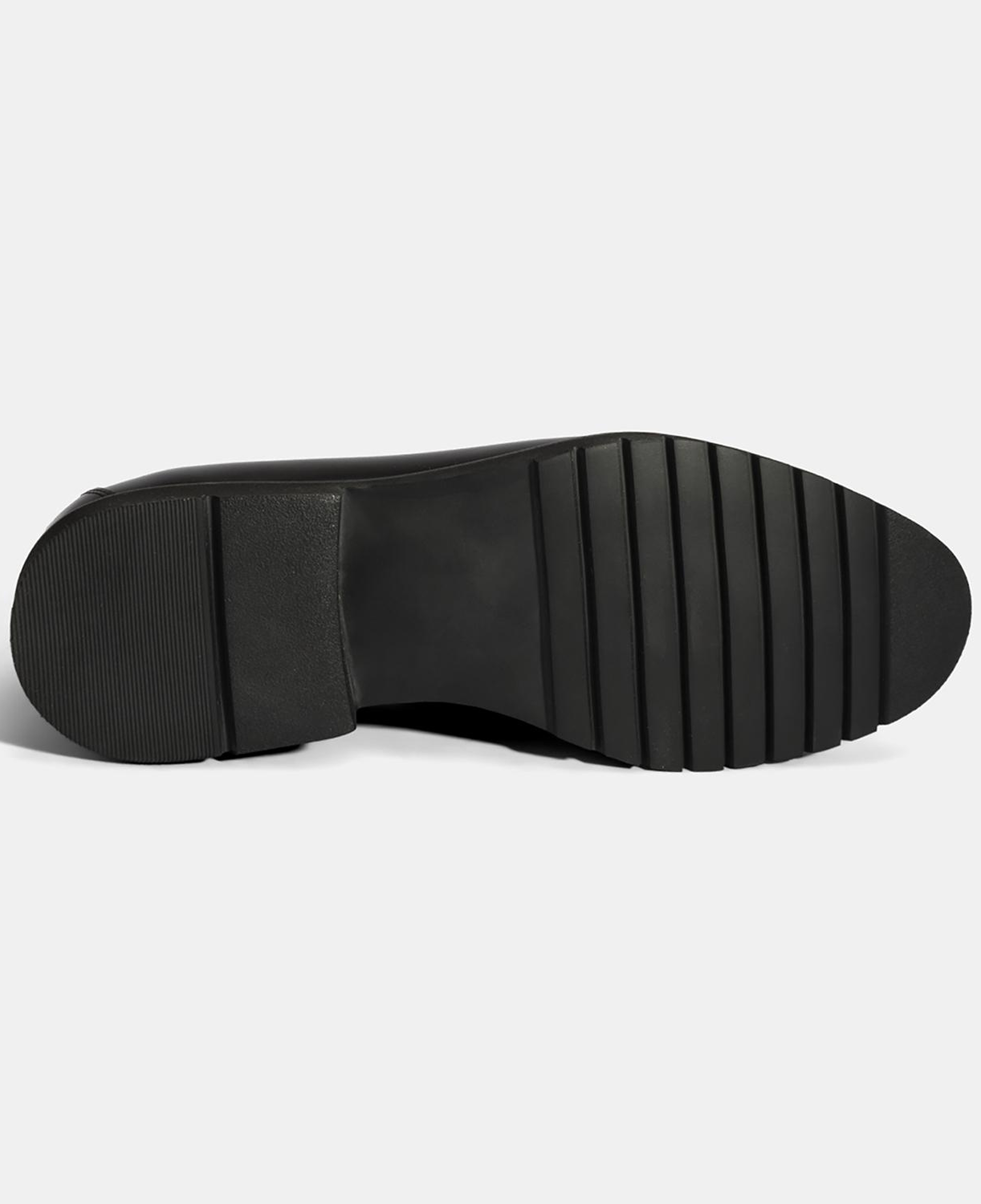 Erkek Siyah Metal Aksesuarlı Deri Loafer