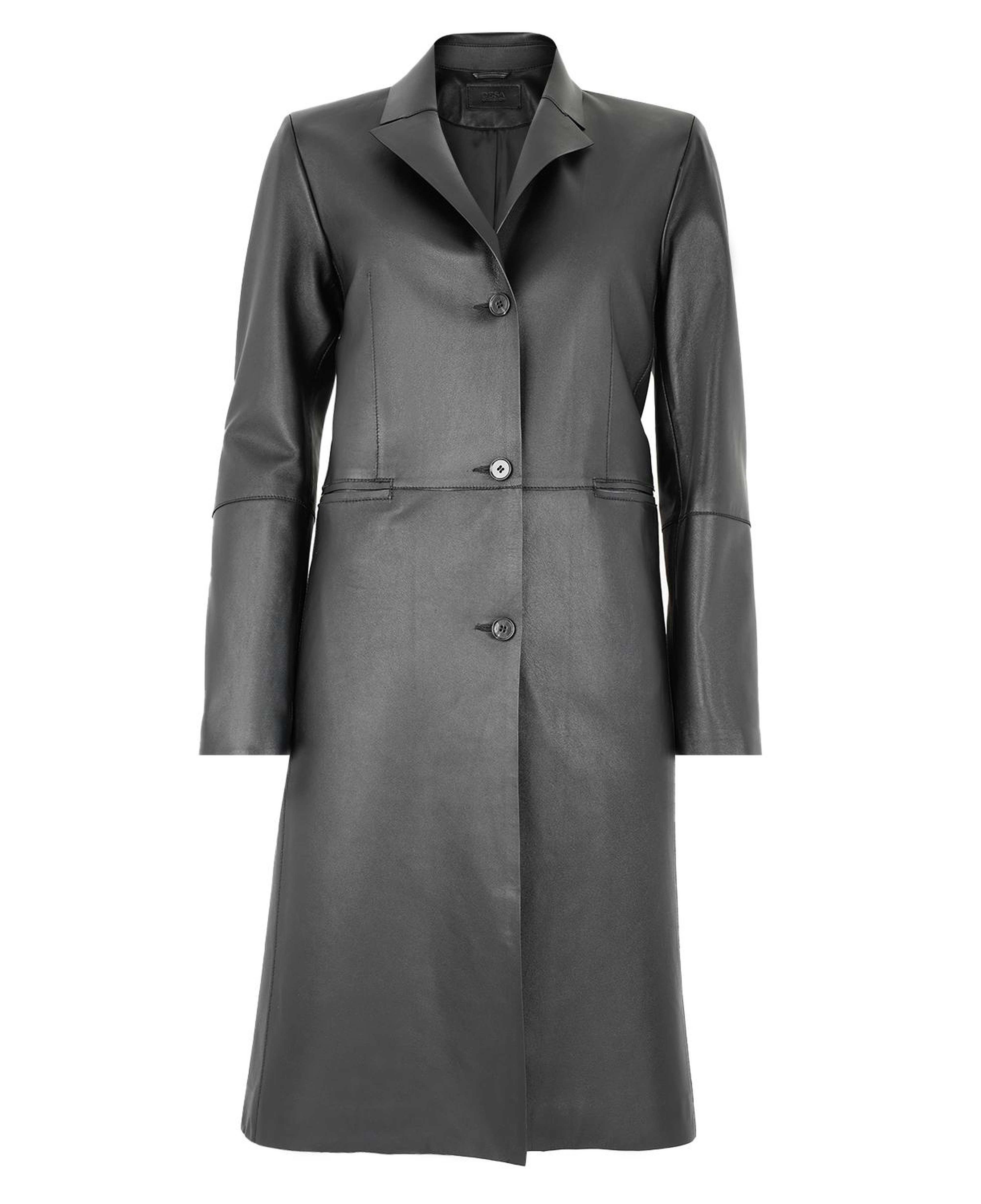 Canika Siyah Kadın Deri Blazer Trençkot