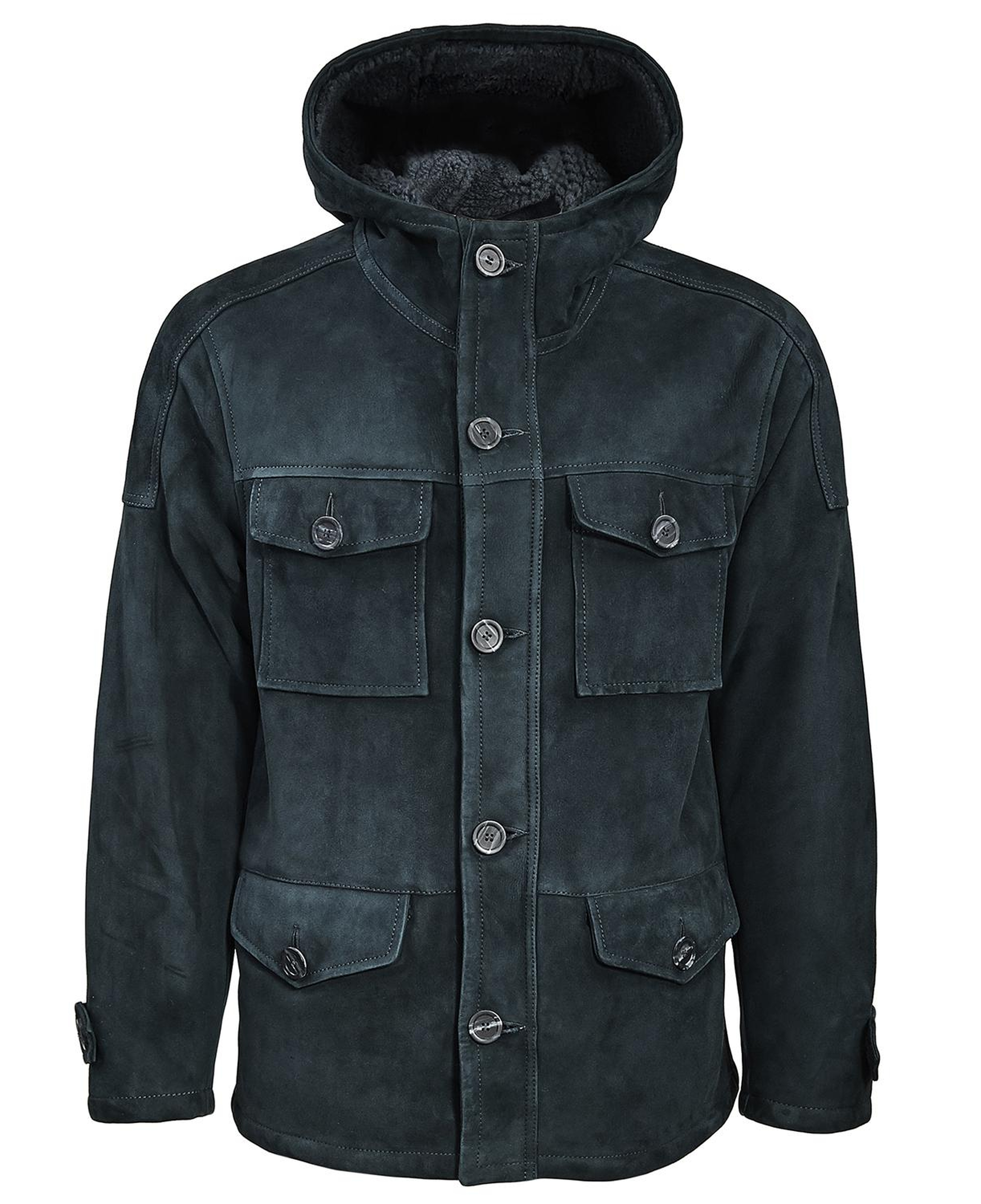 Lacivert Dione Erkek Kürk Kaban