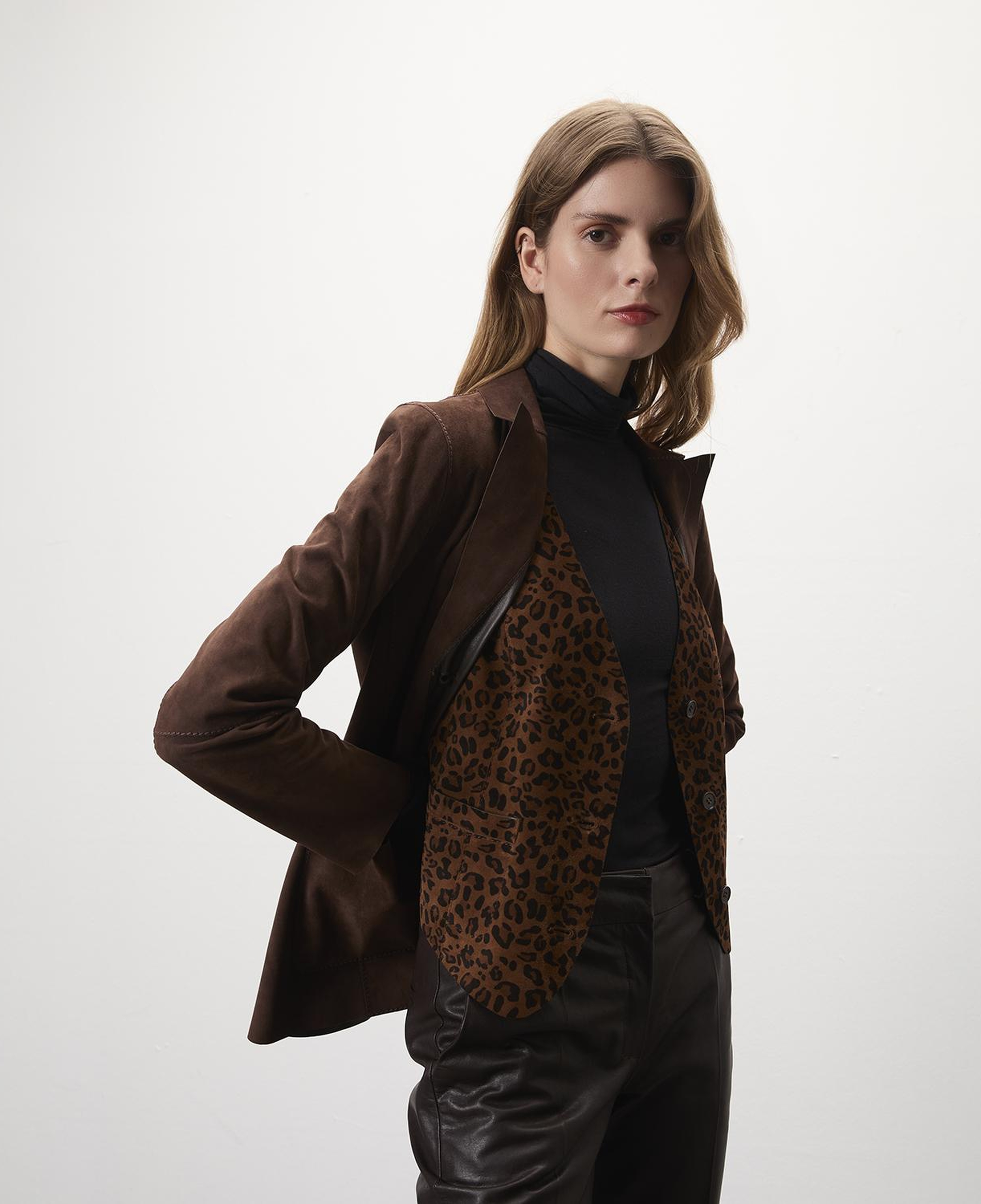 Liona Leopar Baskılı Kadın Çift Taraflı Yelek