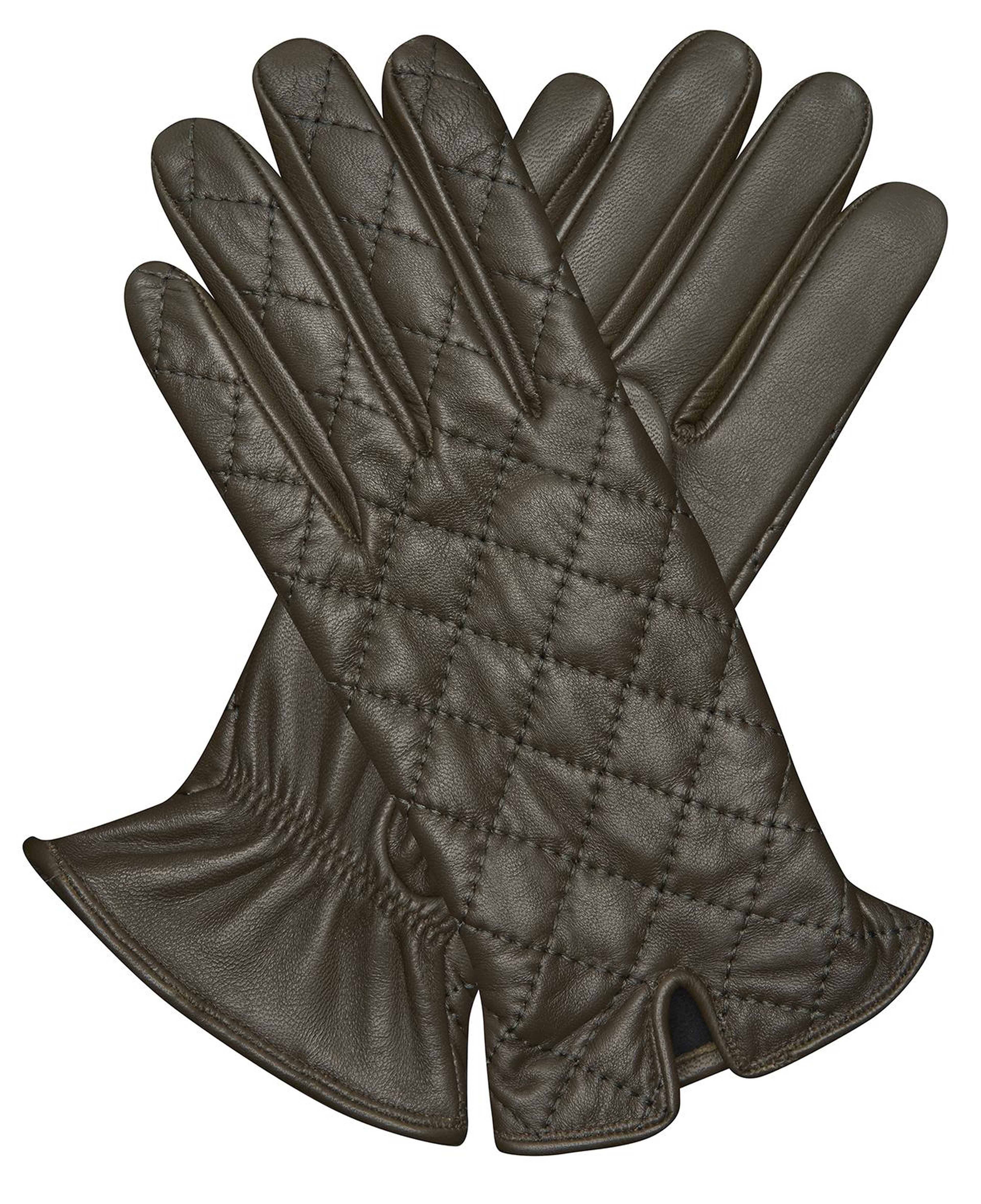 Haki Kadın Kapitone Deri Eldiven