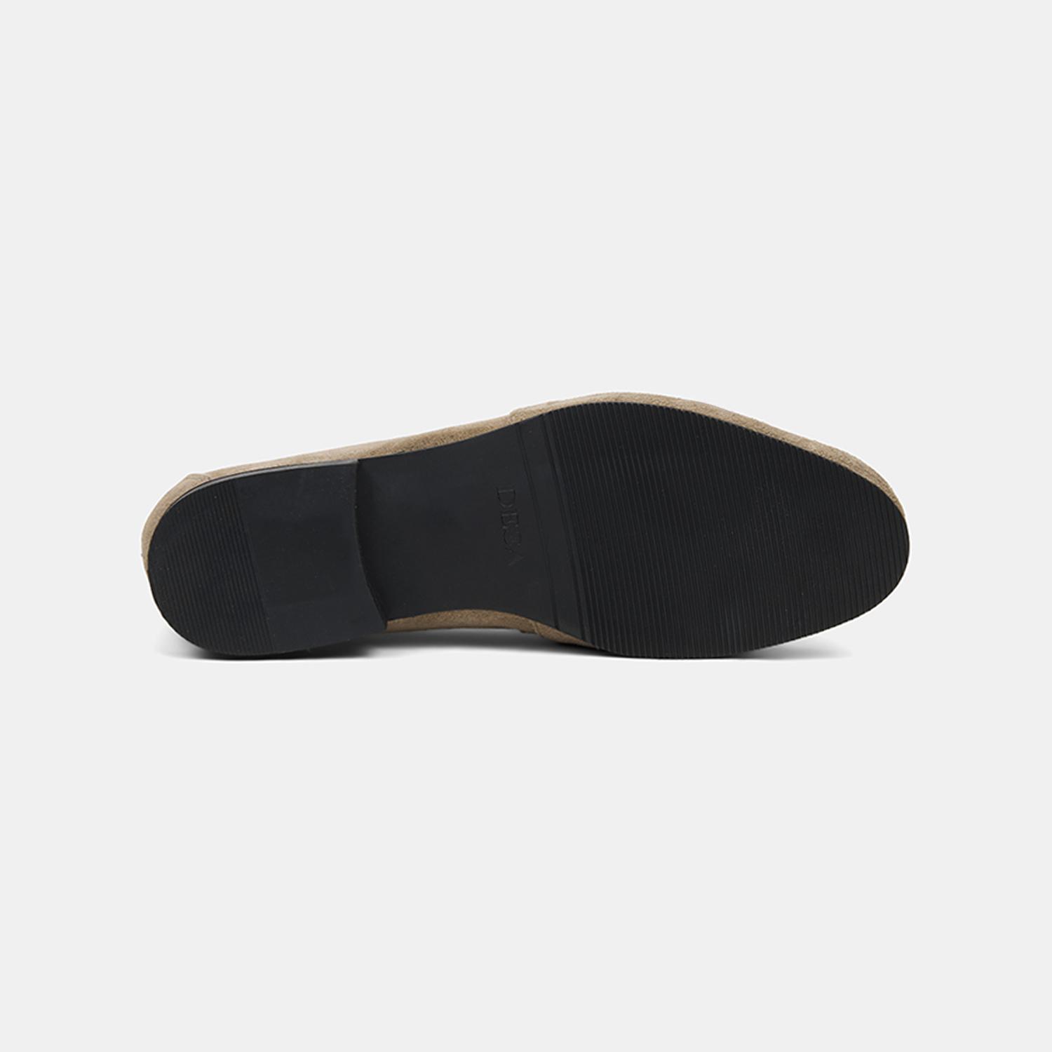 Kadın Bej Püsküllü Süet Deri Loafer