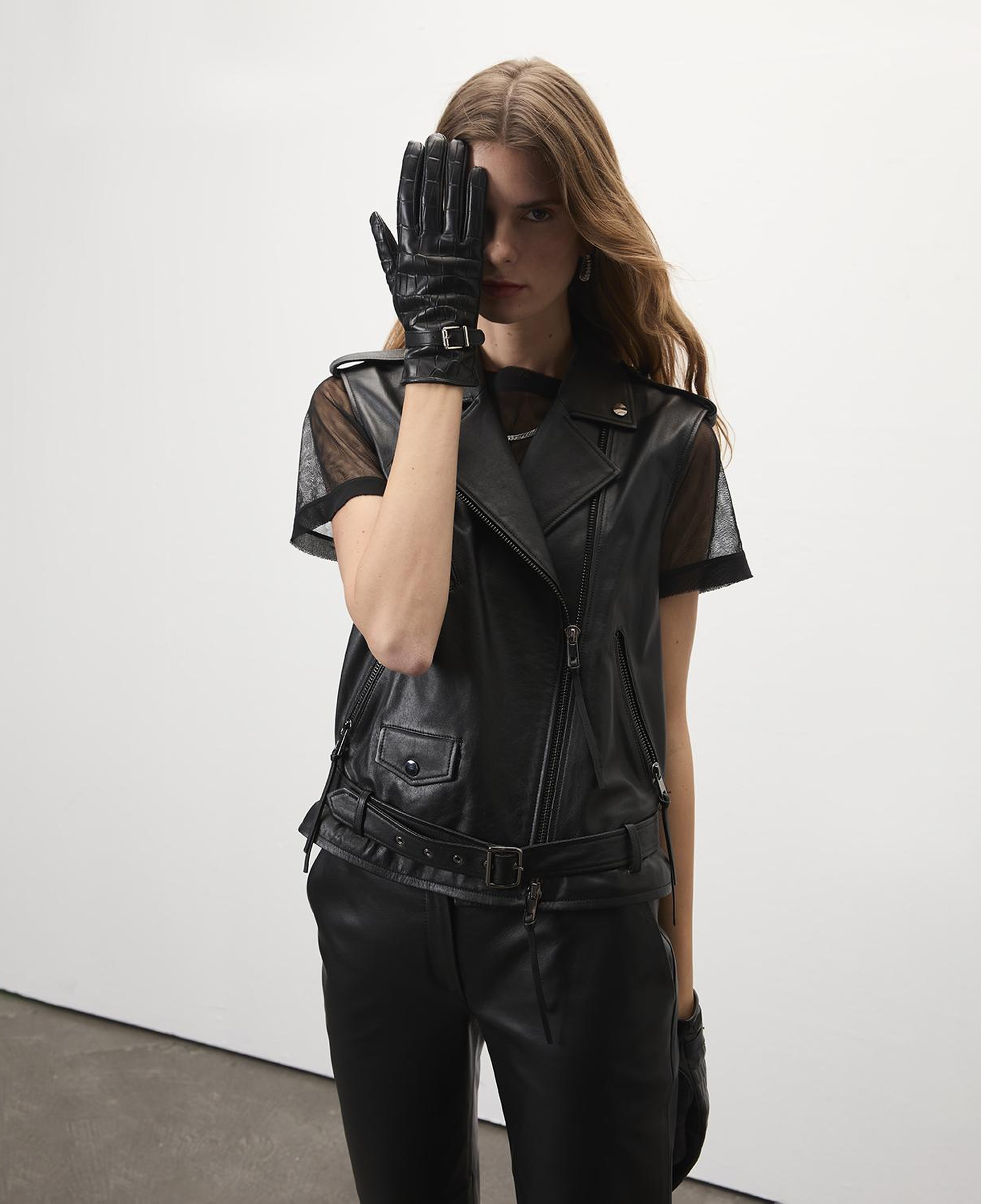 Alikae Siyah Kadın Deri Yelek