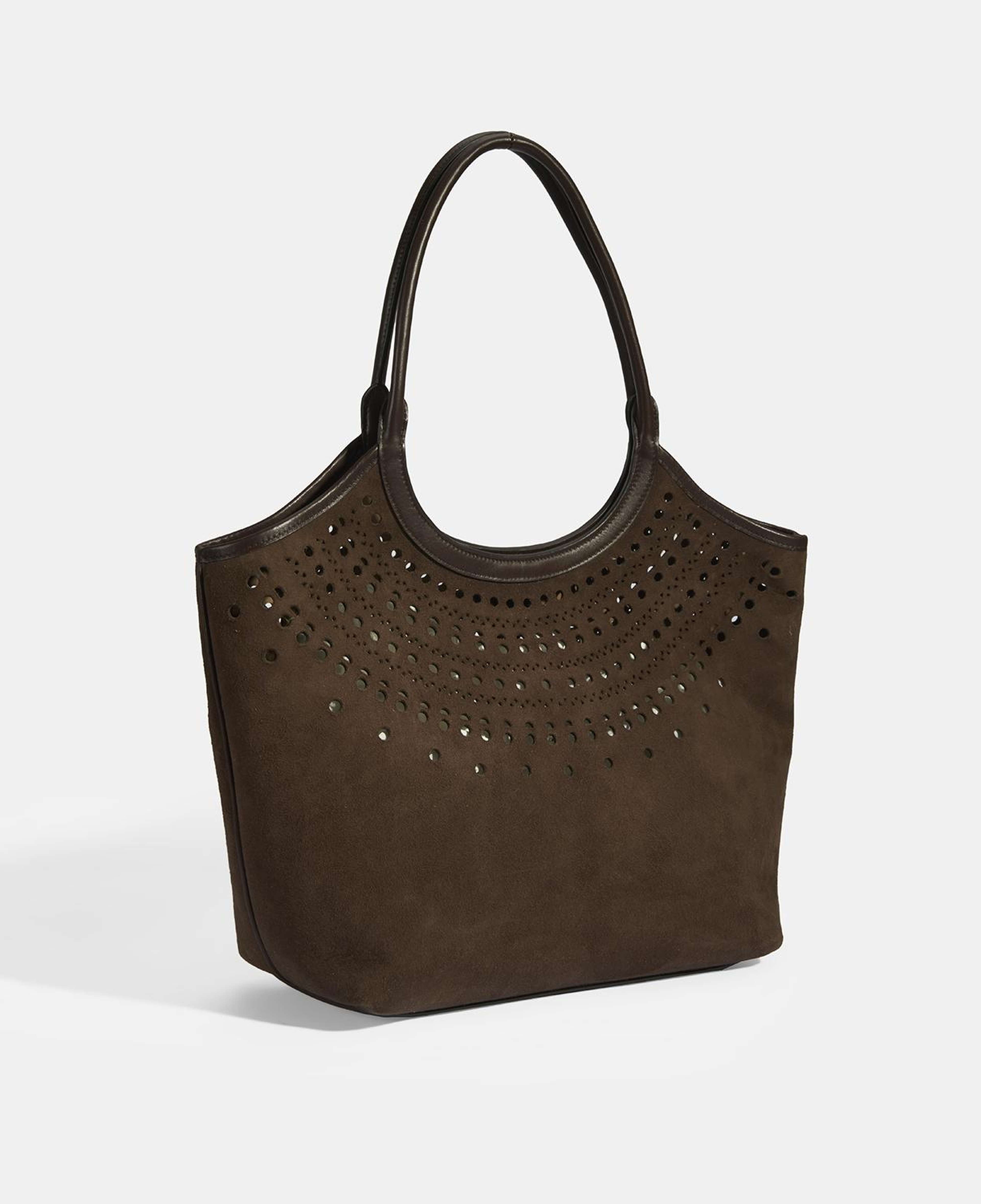 Kadın Kahve Perforeli Süet Omuz Çantası