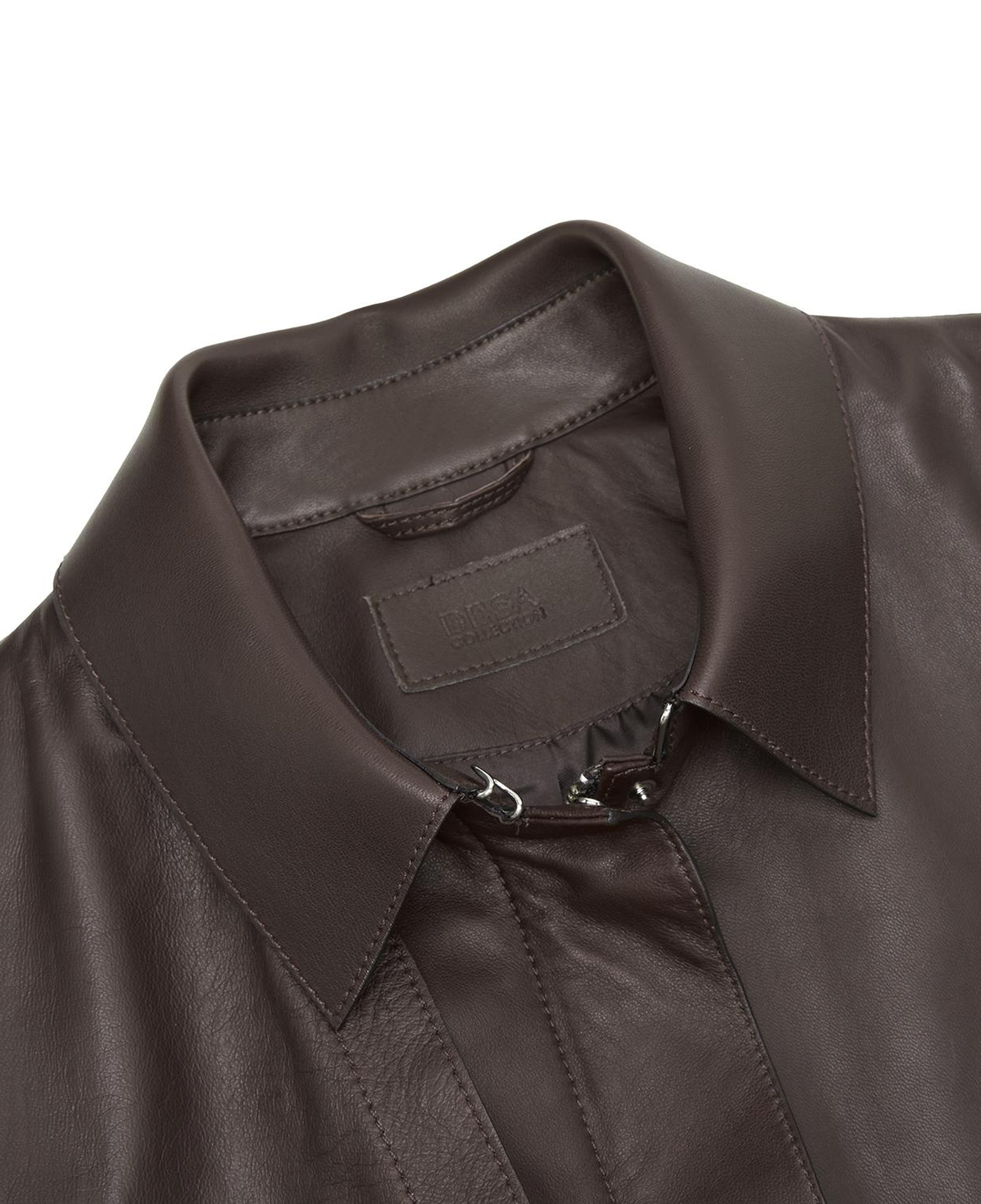 Kelly Kahve Kadın Deri Trençkot