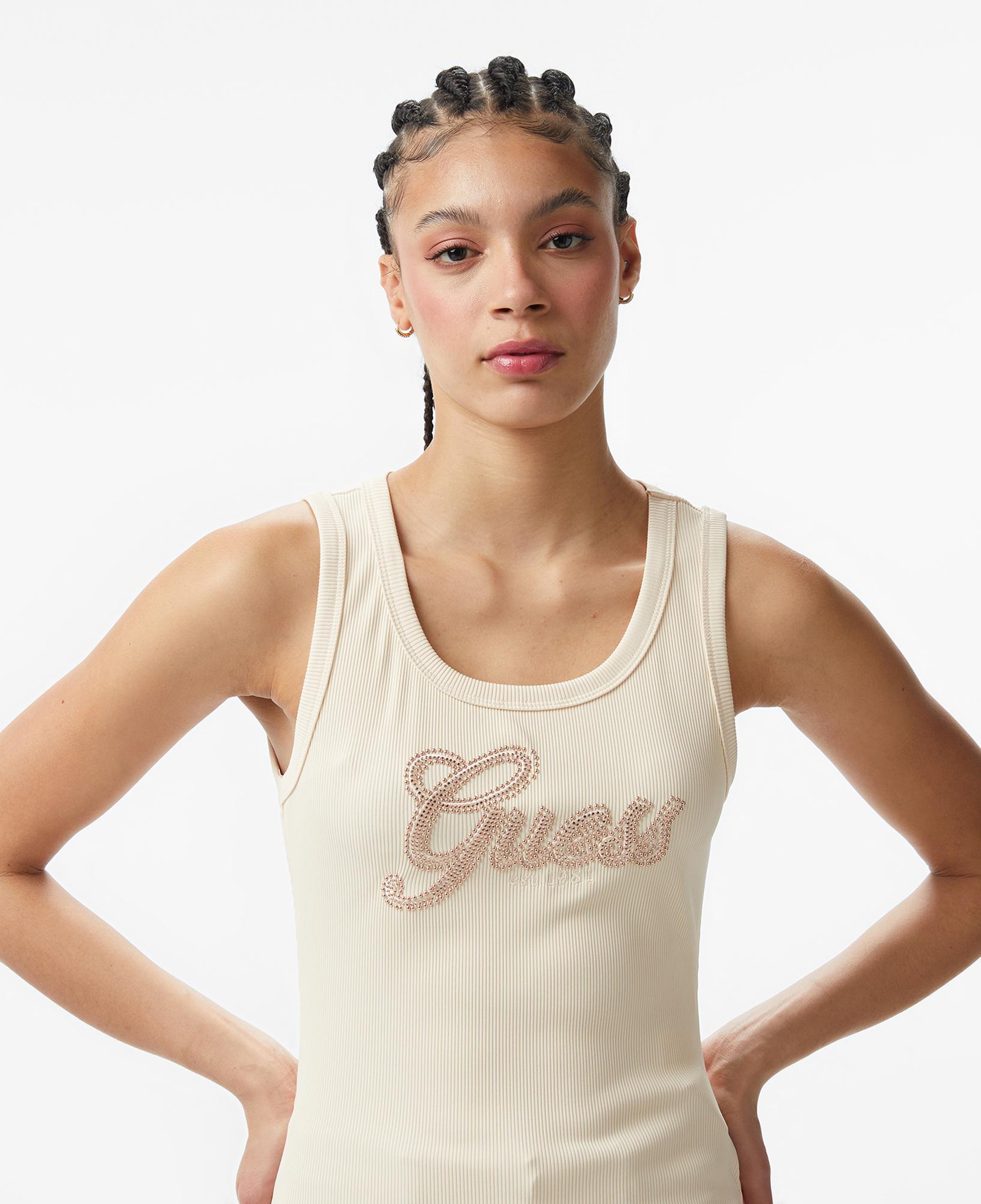 Guess Script Kadın Ekru T-Shirt