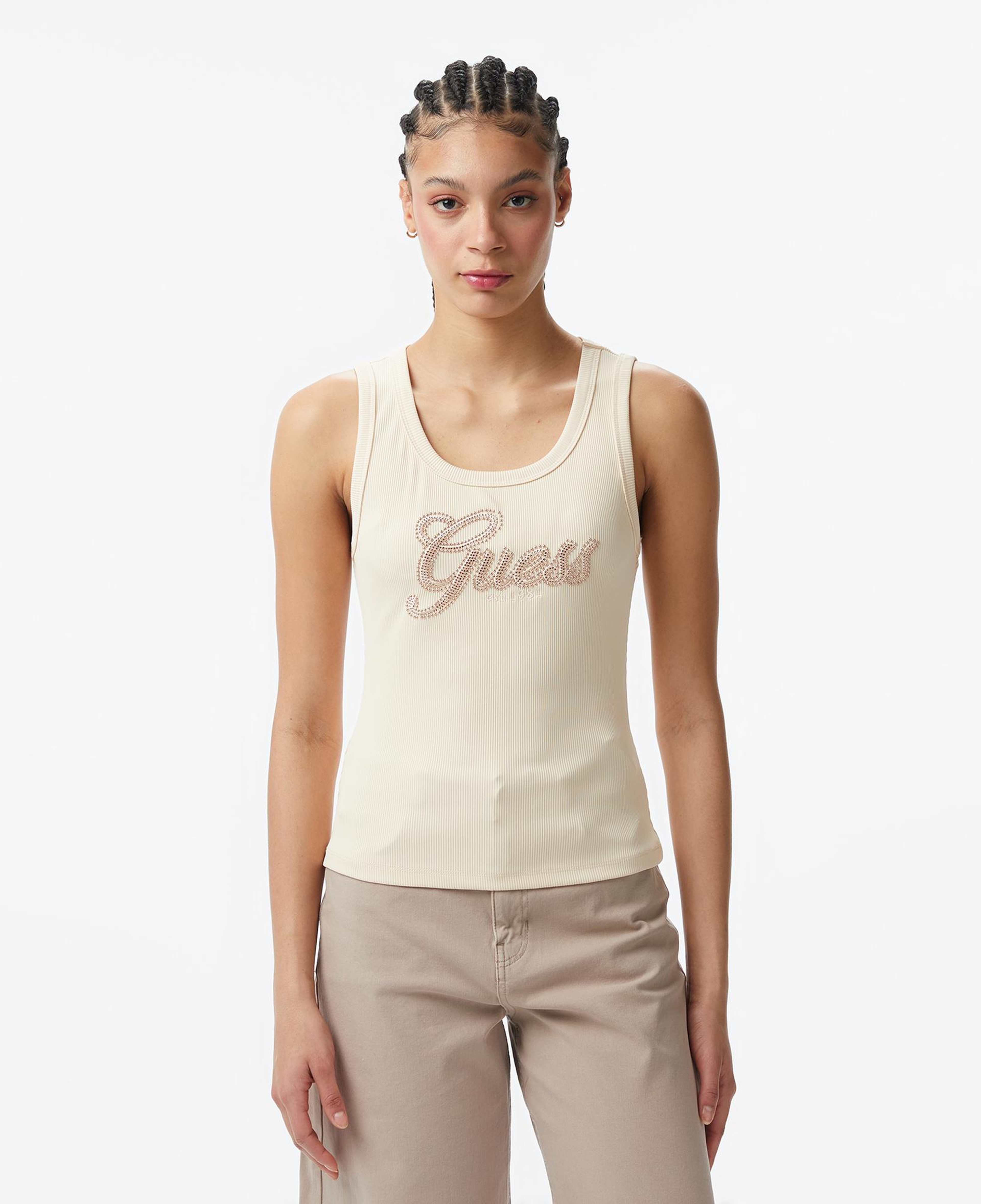 Guess Script Kadın Ekru T-Shirt