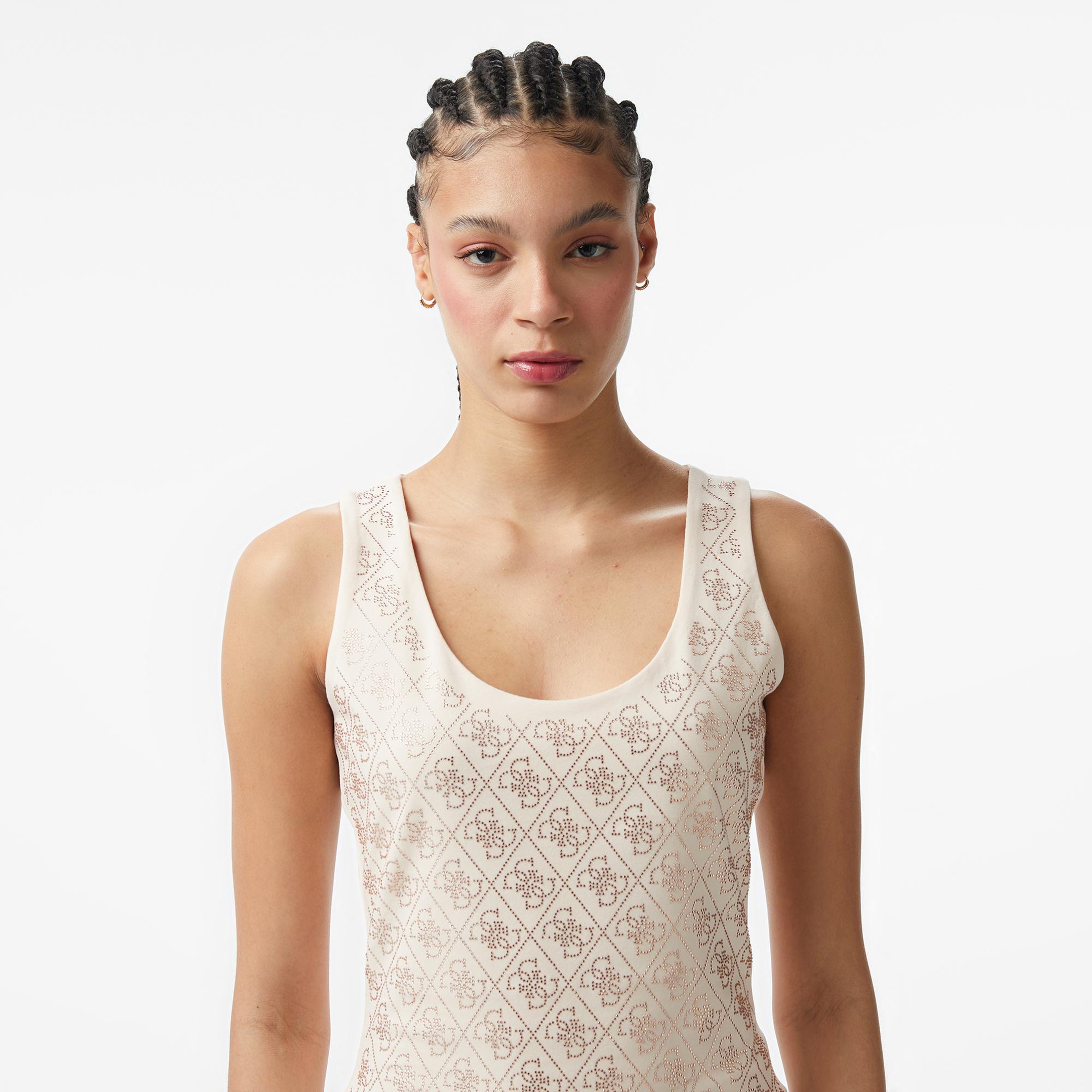 Guess Kadın Ekru T-Shirt