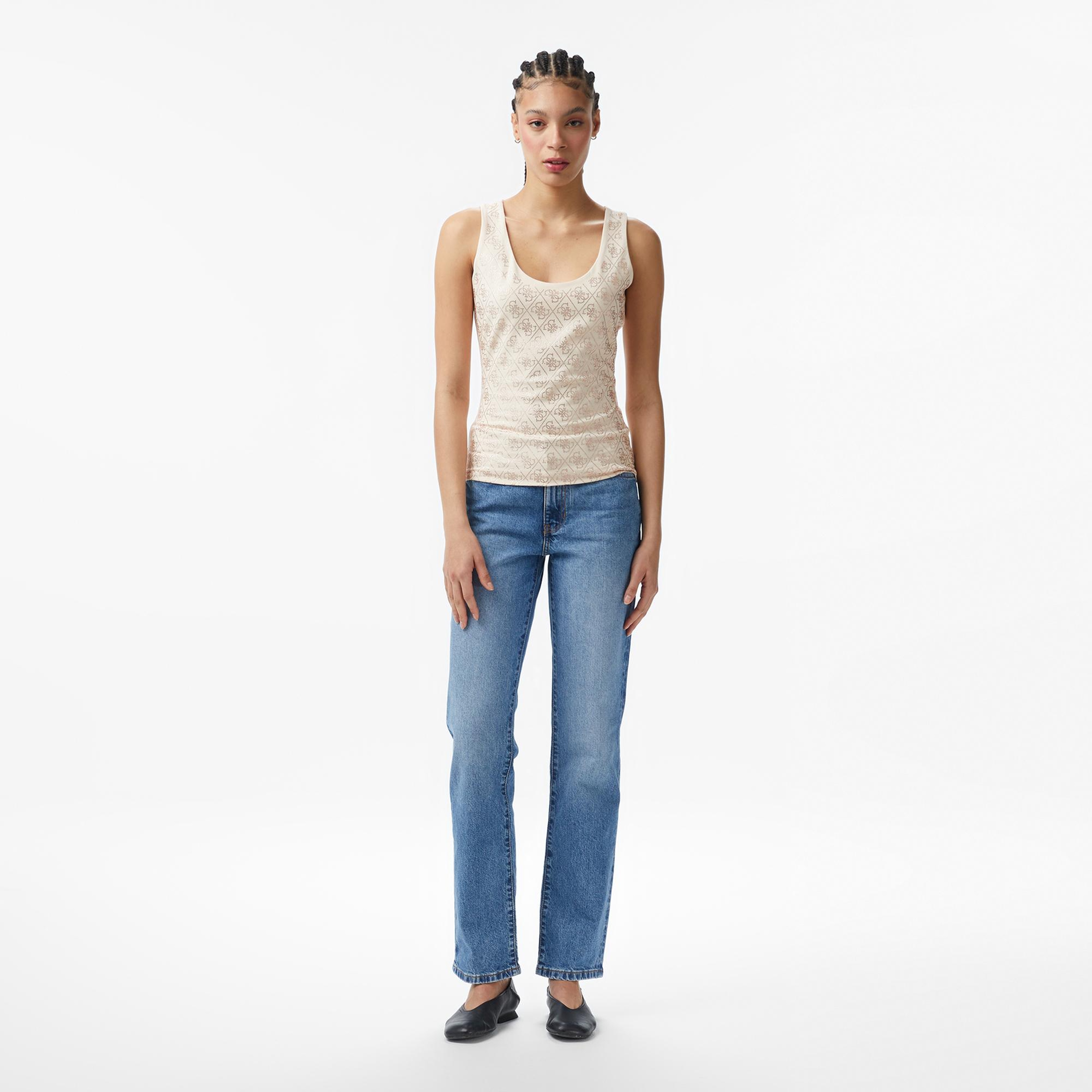 Guess Kadın Ekru T-Shirt