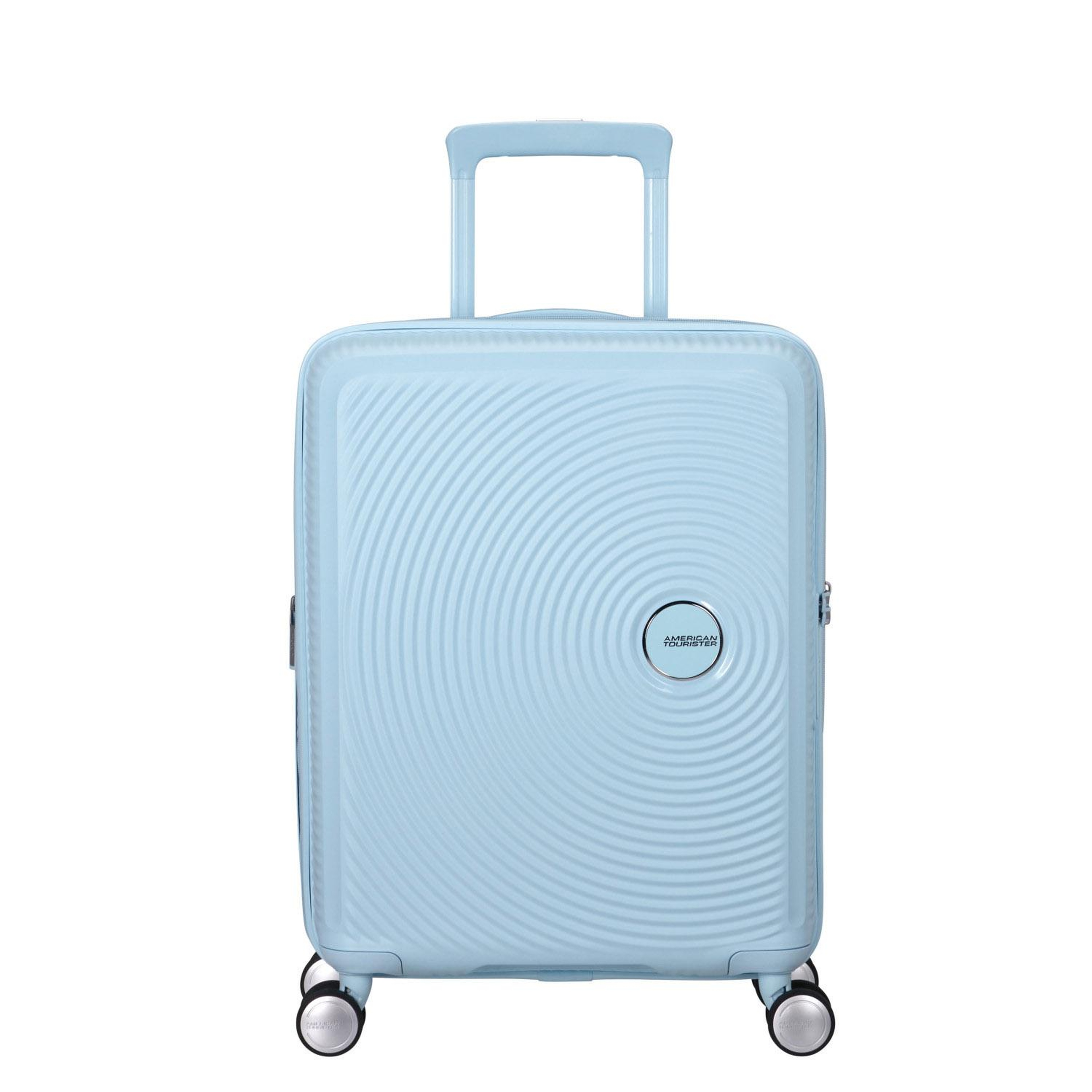 American Tourister Açık Mavi Soundbox - Körüklü 55/20 Kabin Boy Sert Valiz