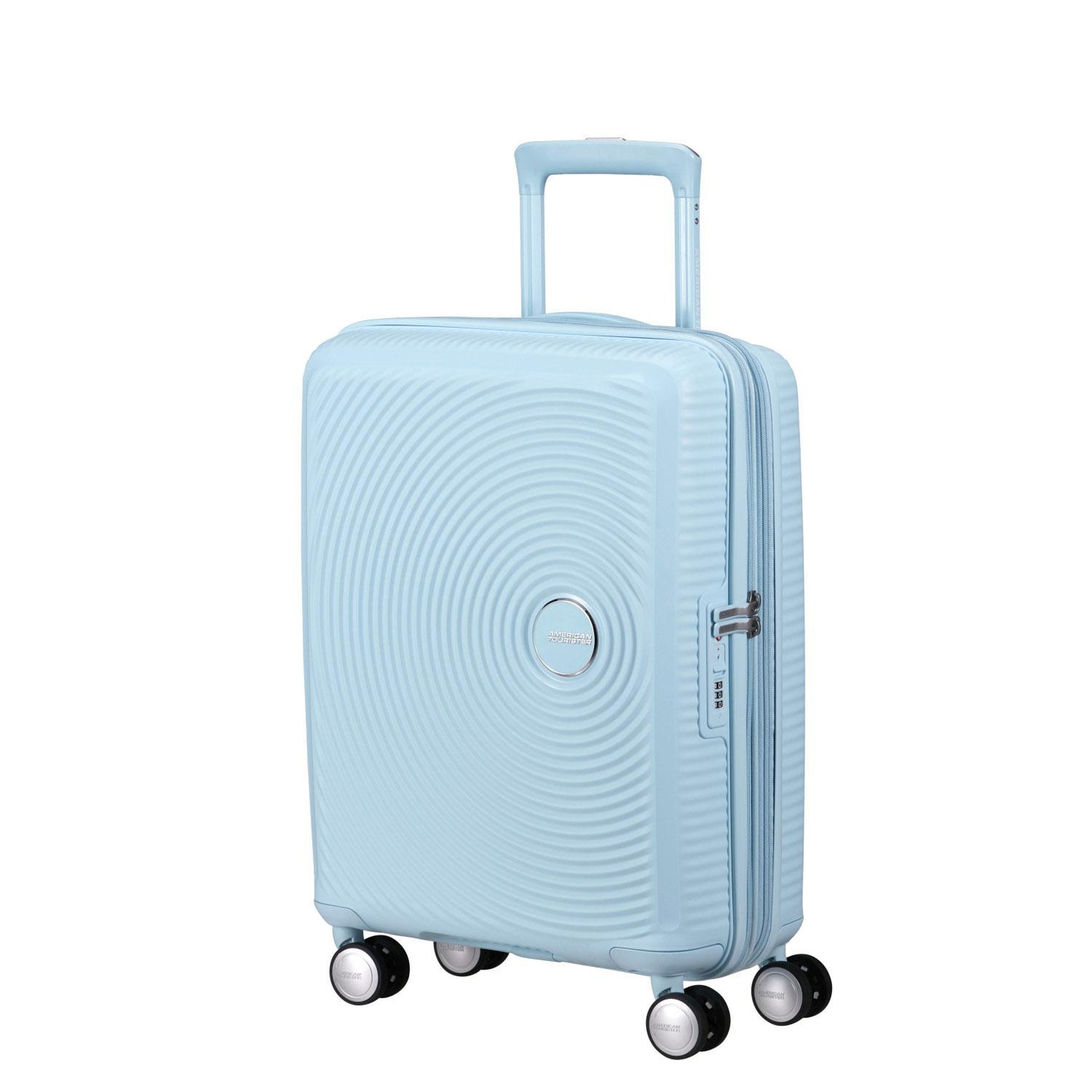 American Tourister Açık Mavi Soundbox - Körüklü 55/20 Kabin Boy Sert Valiz
