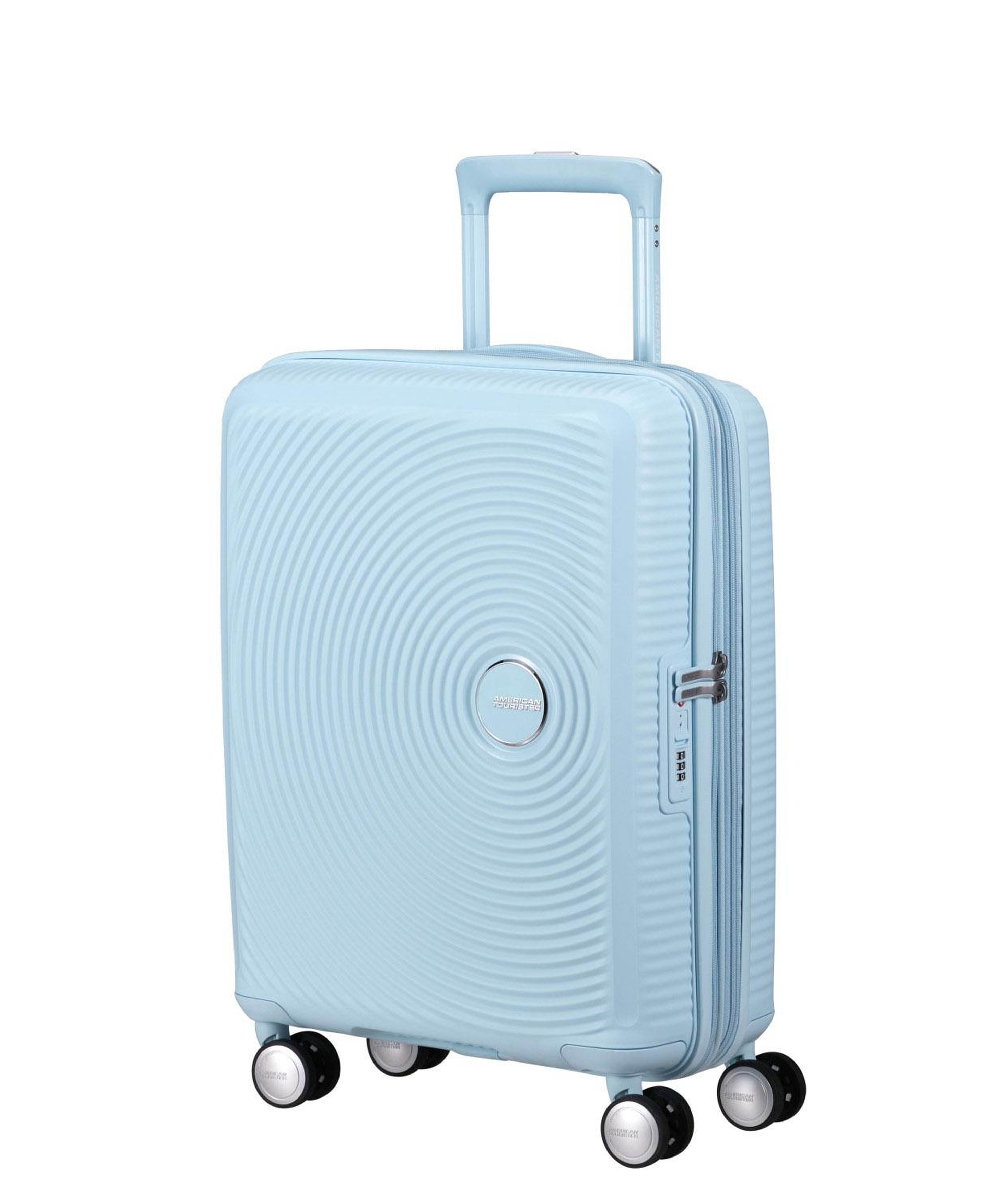 American Tourister Açık Mavi Soundbox - Körüklü 55/20 Kabin Boy Sert Valiz