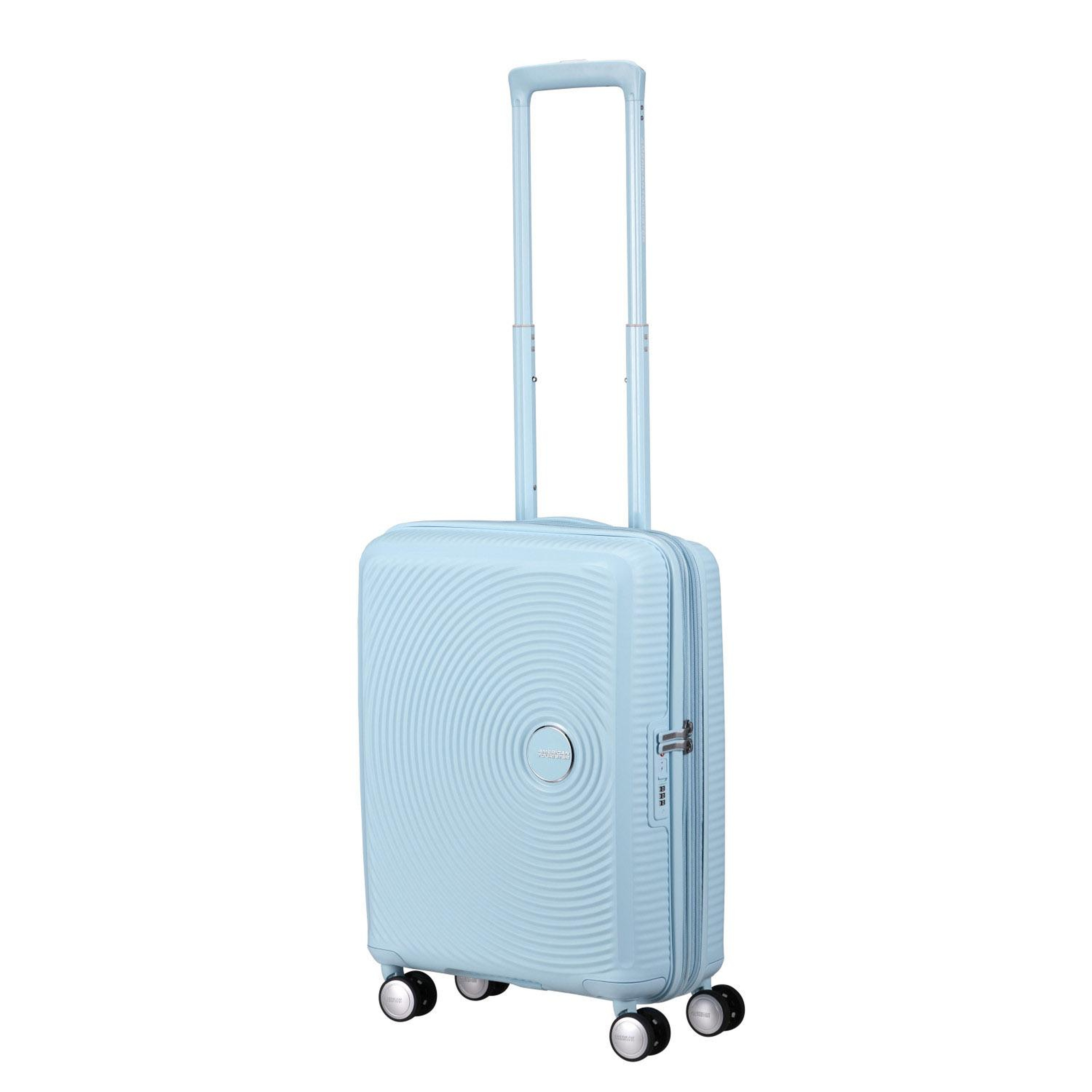 American Tourister Açık Mavi Soundbox - Körüklü 55/20 Kabin Boy Sert Valiz
