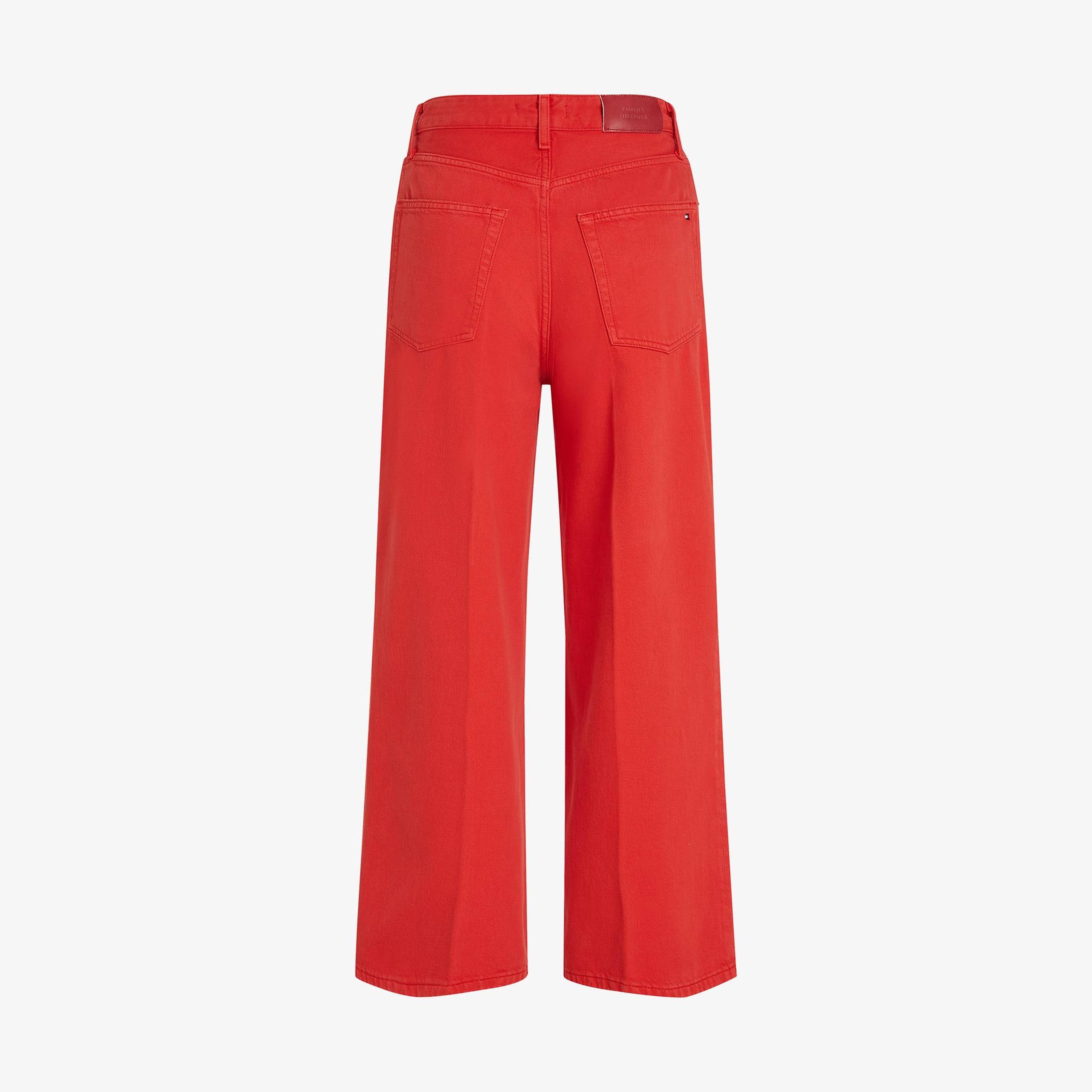 Tommy Hilfiger Wide Leg Hw A Clr Kadın Kırmızı Jean