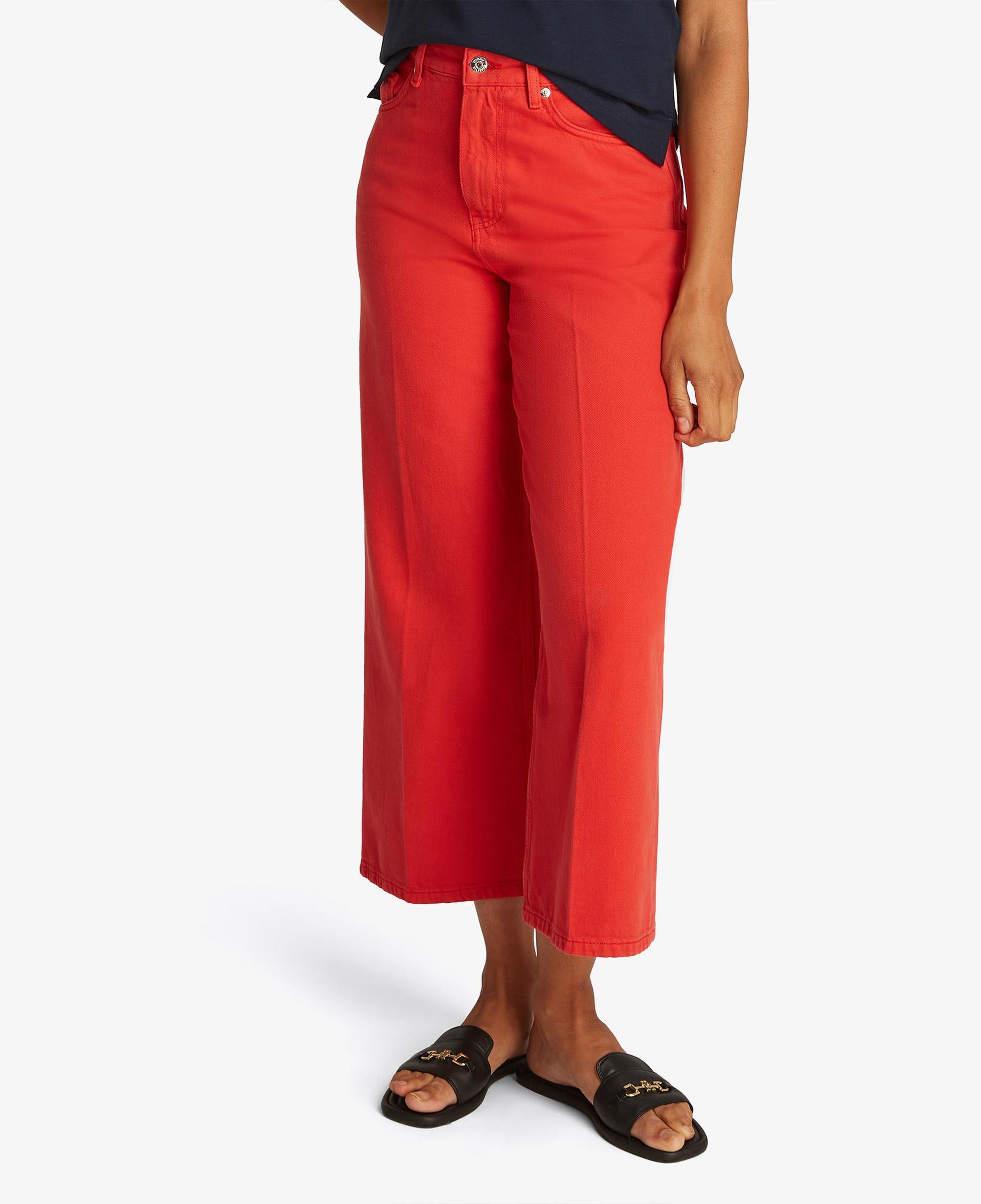 Tommy Hilfiger Wide Leg Hw A Clr Kadın Kırmızı Jean