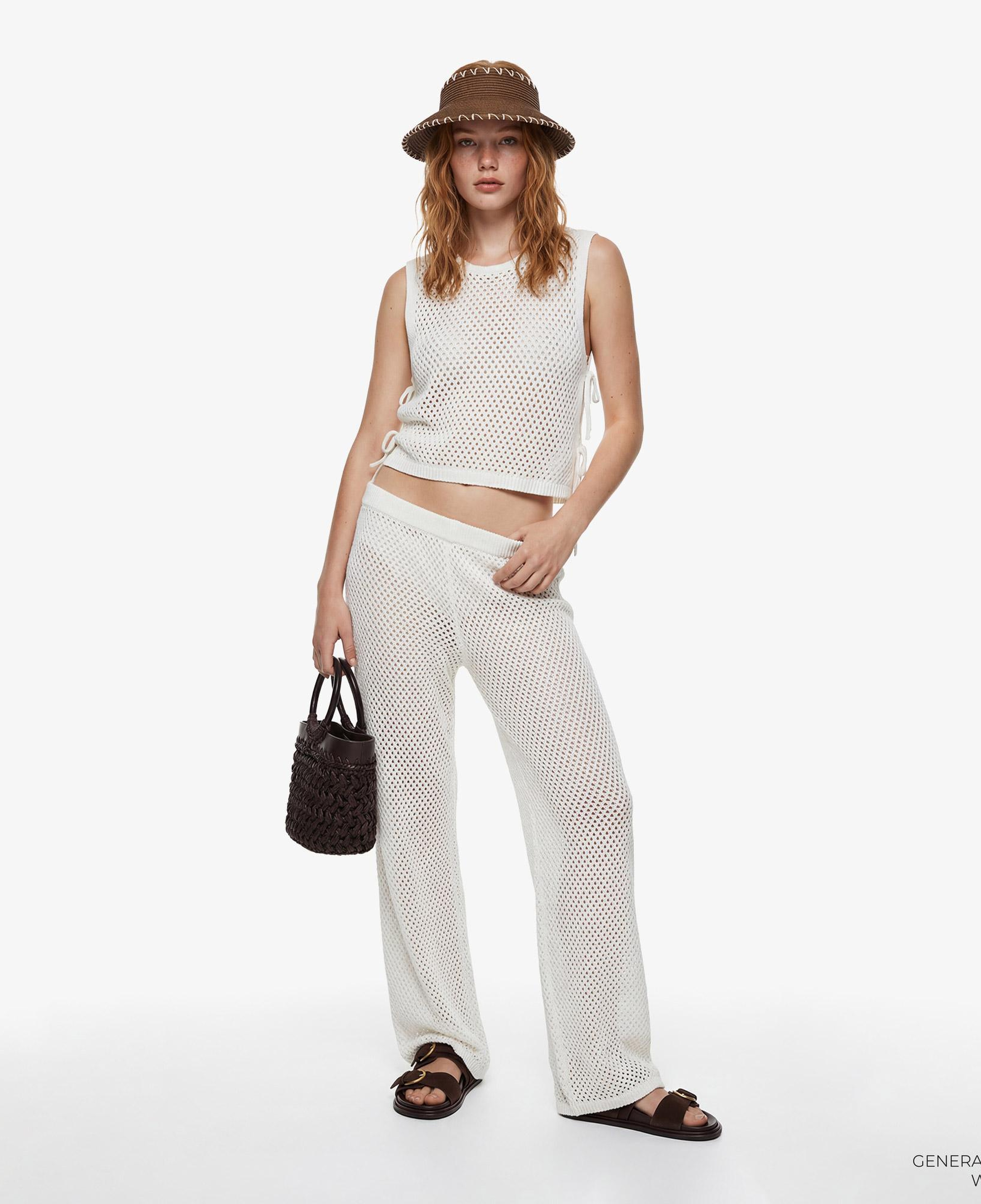 Guess Luna Palazzo Fit Kadın Bej Pantolon
