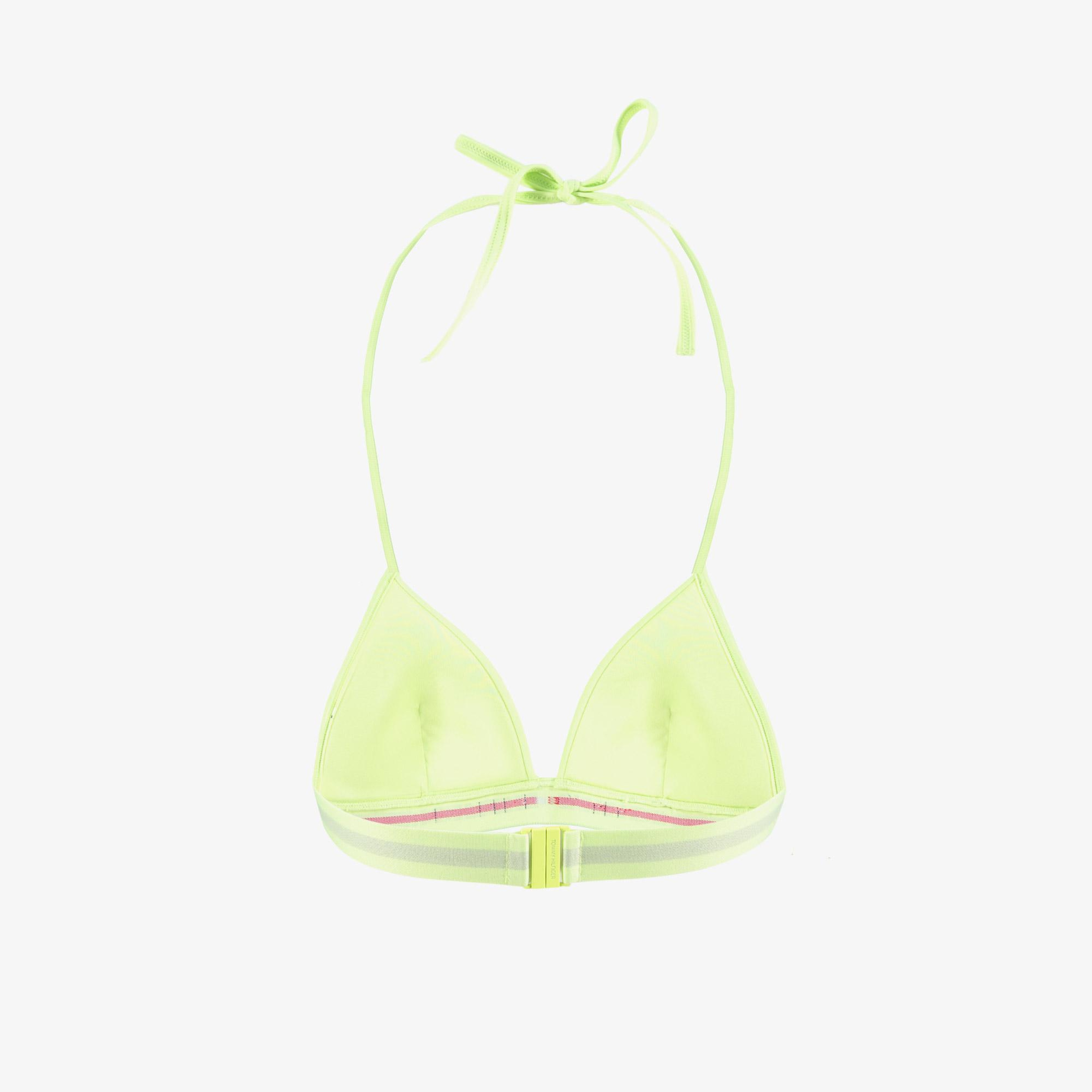 Tommy Hilfiger Triangle Fixed Foam Kadın Yeşil Bikini Üstü