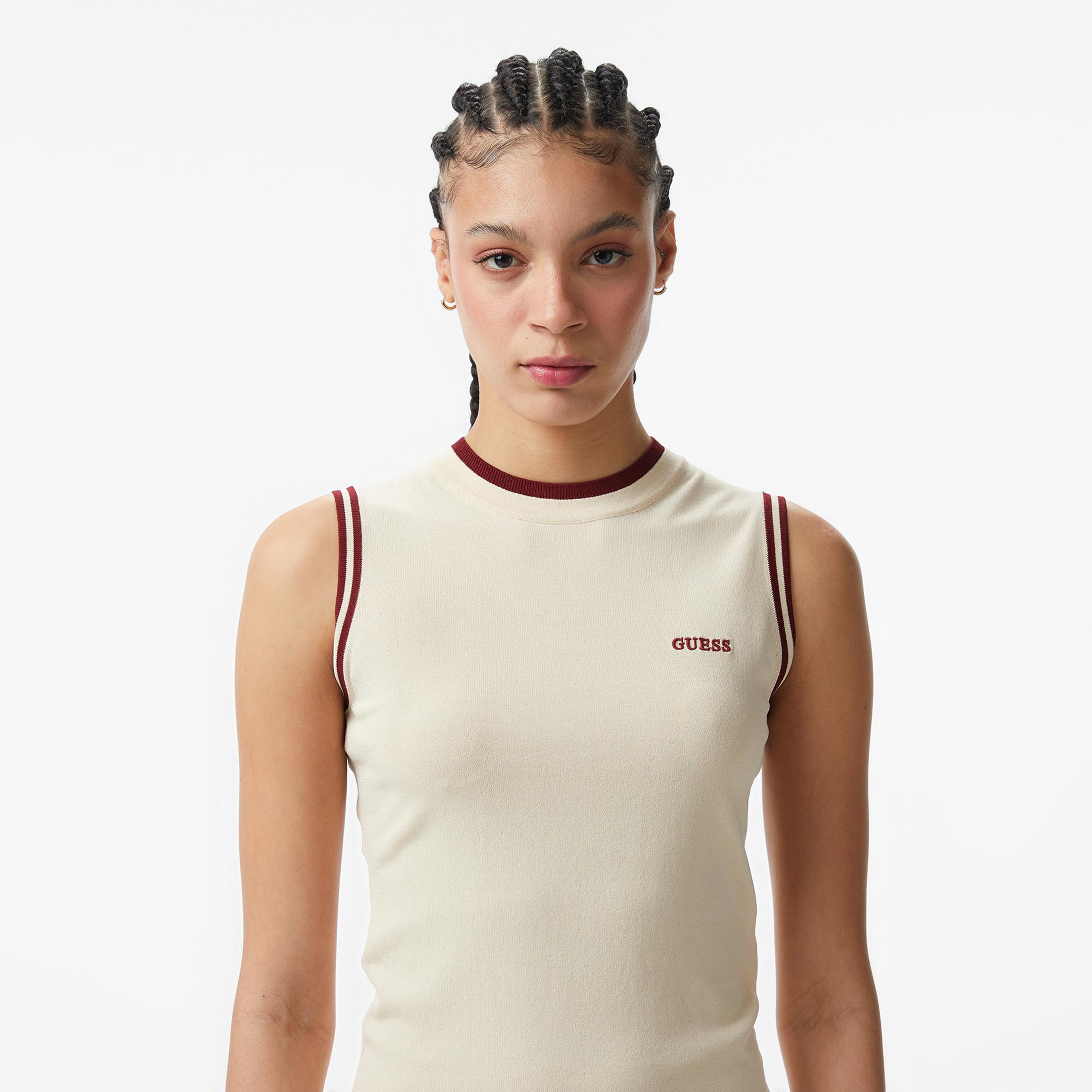 Guess Gabry Aktif Kadın Krem Sweatshirt