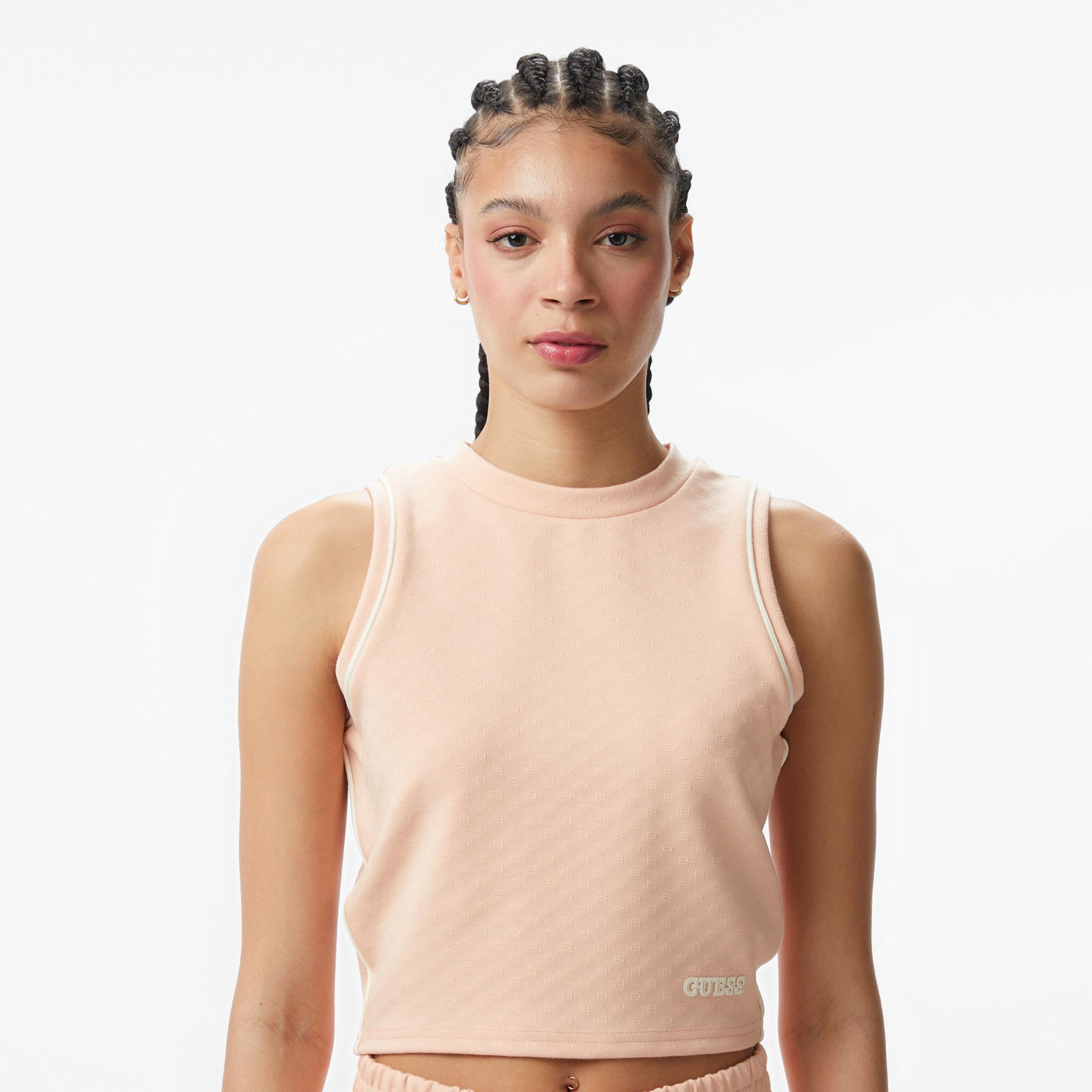 Guess Clara Aktif Kadın Pudra Pembe T-Shirt