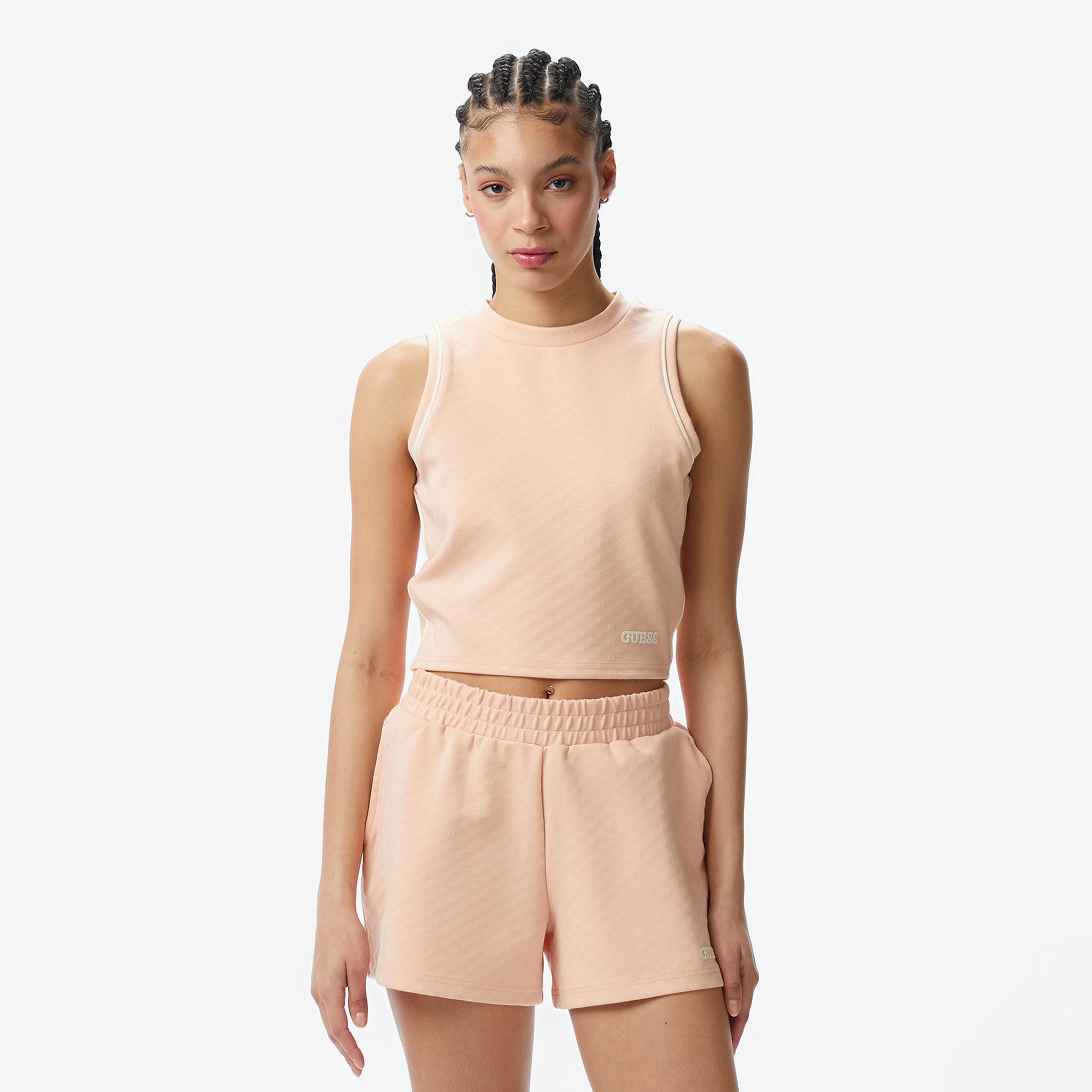 Guess Clara Aktif Kadın Pudra Pembe T-Shirt