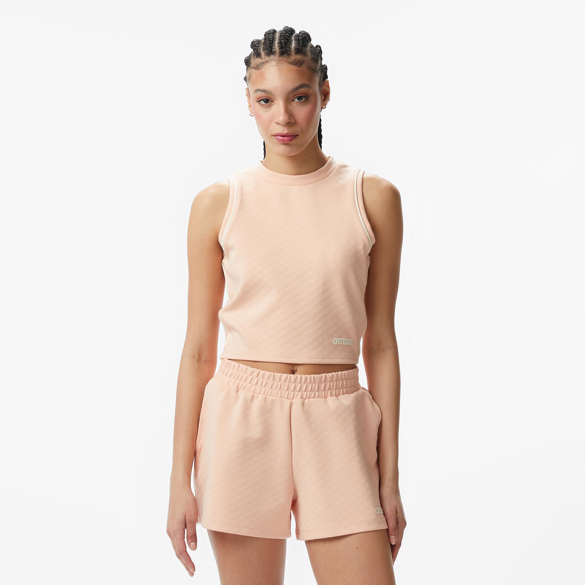 Guess Clara Aktif Kadın Pudra Pembe T-Shirt