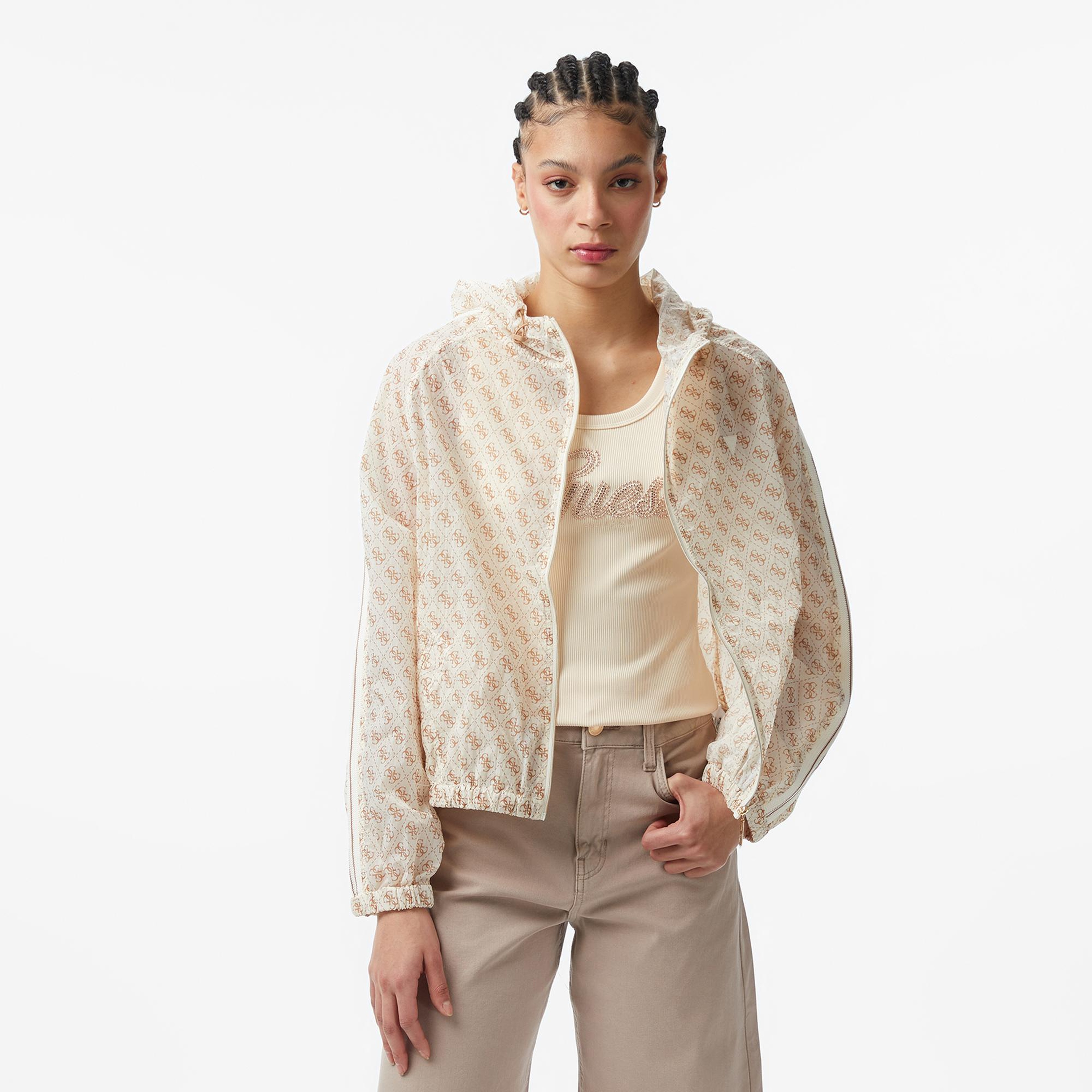 Guess Nikla Aktif Kadın Krem Ceket