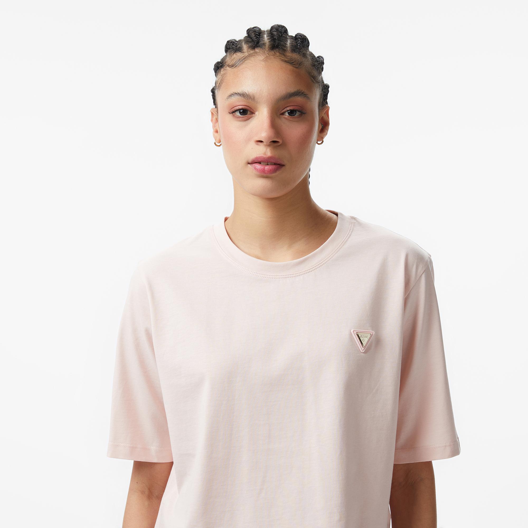 Guess Colette Aktif Boxy Fit Kadın Pembe T-Shirt