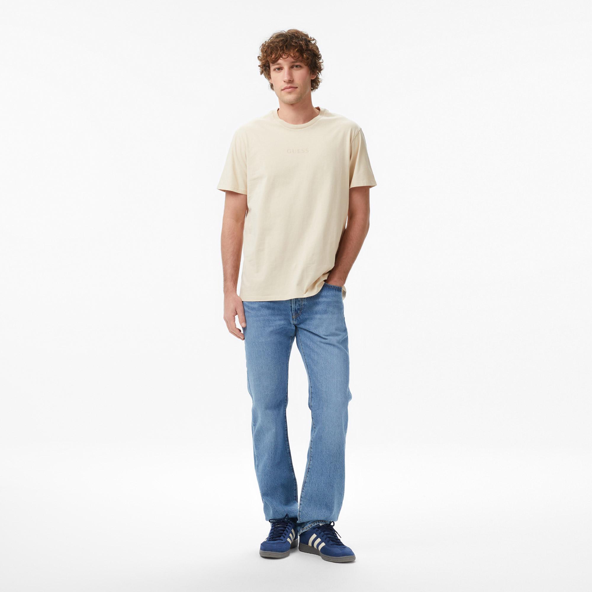 Guess Regular Fit Erkek Krem T-Shirt