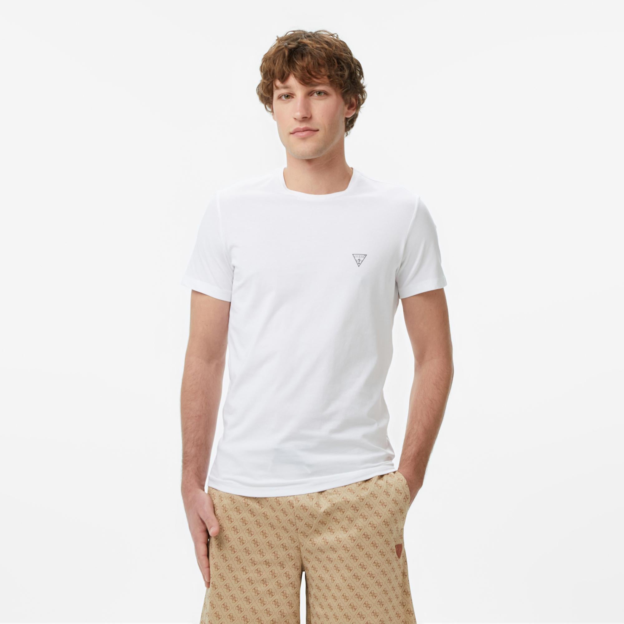 Guess Caleb Erkek Beyaz 2'Li Atlet